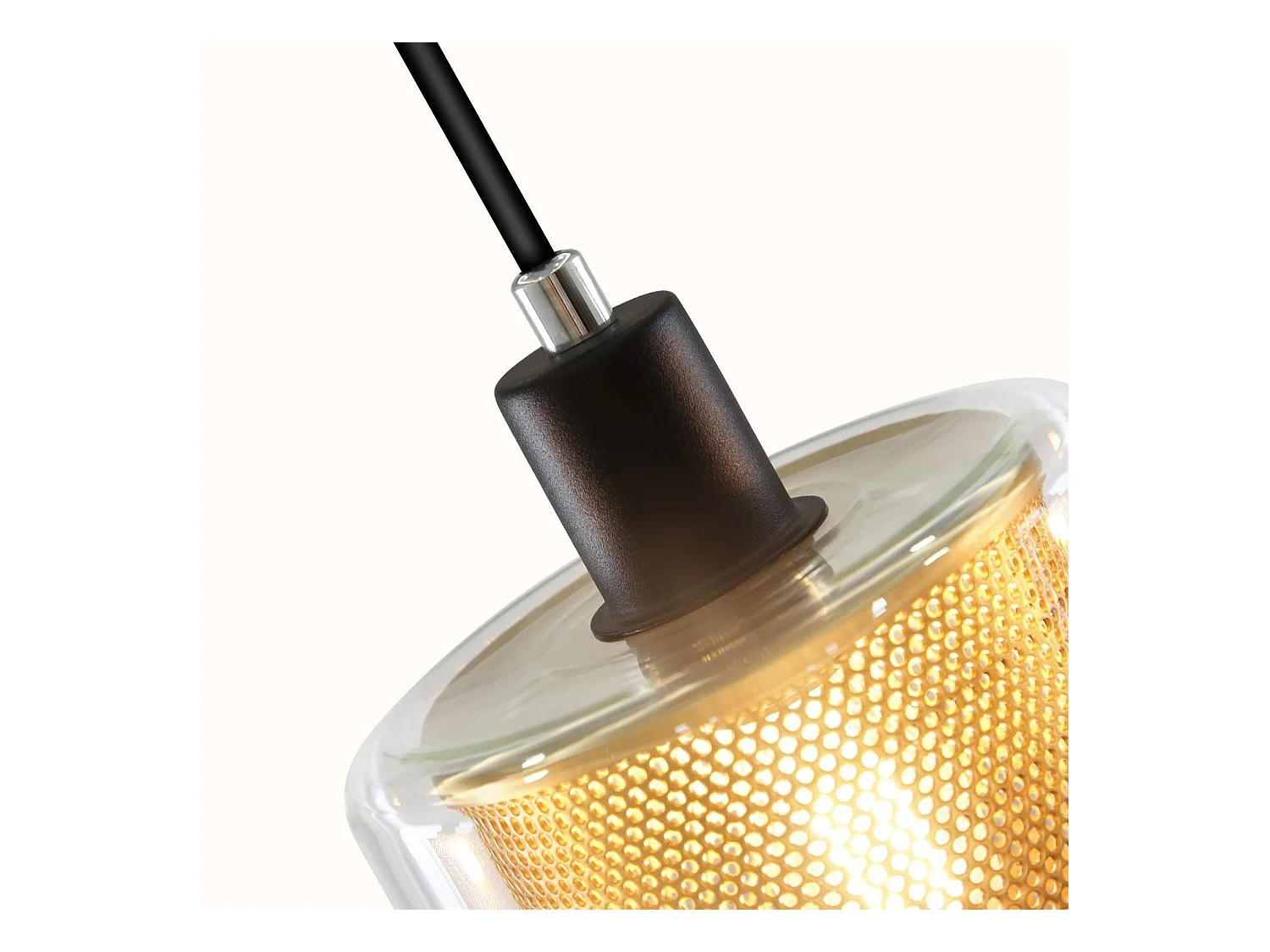 NETTLIFE Lámpara colgante de metal dorado negro E14 Diam.171,5 cm vidrio industrial vintage 3 lámparas para salón, oficina, comedor