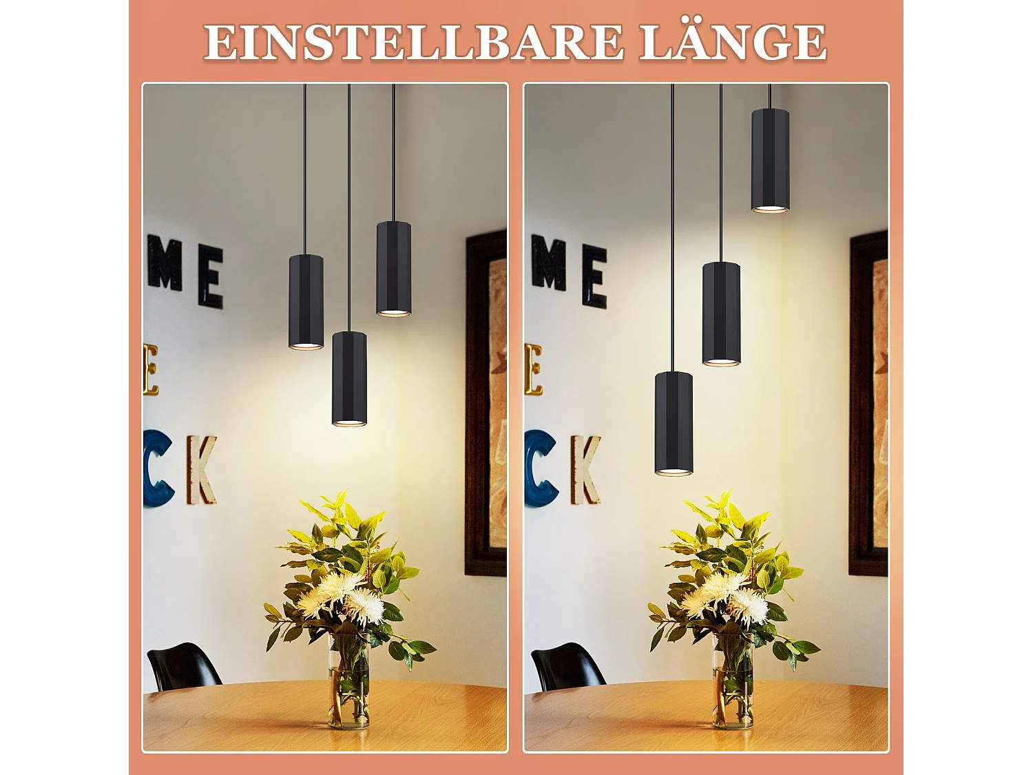 NETTLIFE Suspension métal noir Diam.20 cm GU10 3 flammes table à manger salon salle à manger moderne lampe industrielle pour intérieur cuisine