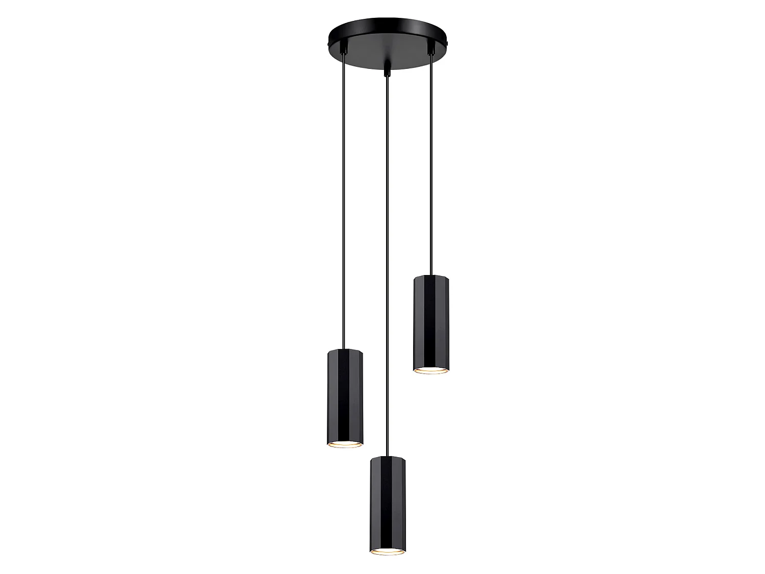 Nettlife Suspension métal noir Diam.20 cm GU10 3 flammes table à manger salon salle à manger moderne lampe industrielle pour intérieur cuisine – Design moderne