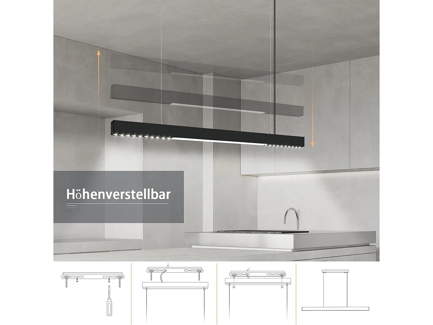 NETTLIFE LED Hanglamp - wit - modern - 57W dimbaar met afstandsbediening - 107cm laapkamerlamp - voor woonkamer | eetkamer | kantoor