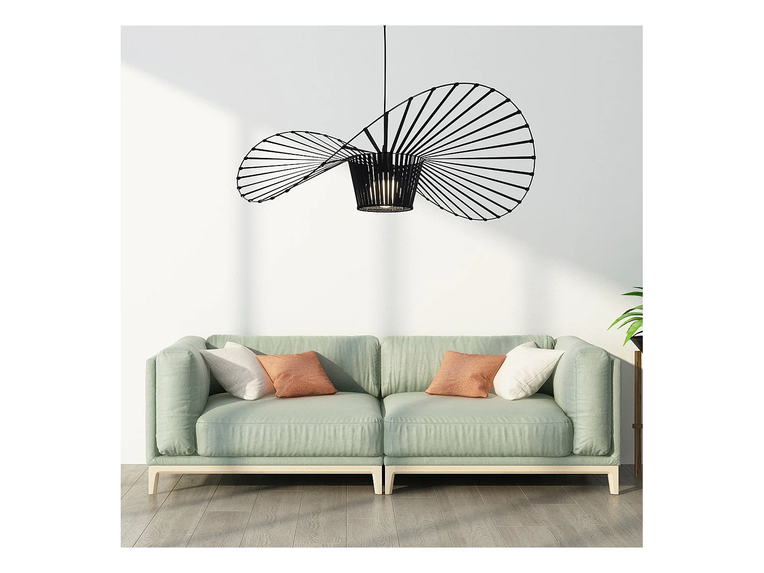 NETTLIFE Suspension Polyuréthane (PU) Noir E27 Diam.100cm Salon Noir Vertigo Vintage Creative Lampe de Table à Manger