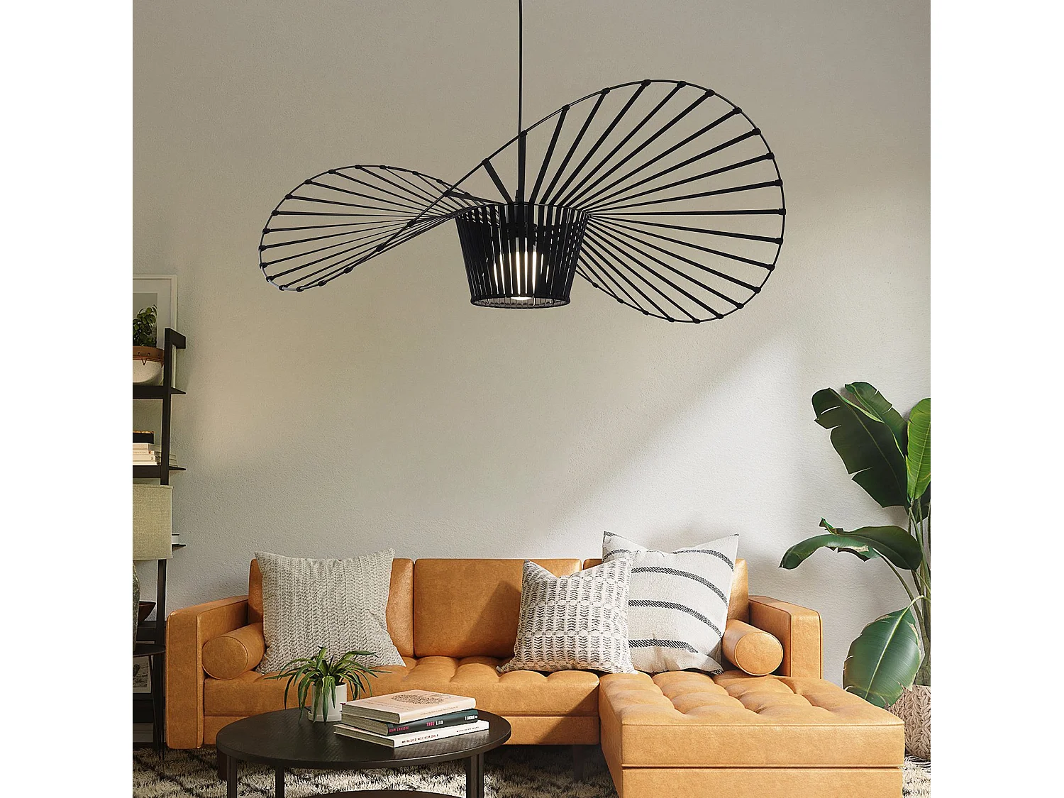 NETTLIFE Hanglamp - 100cm - Zwart - E27 fitting - Hoed Lampenkap Design - Eettafel Hanglamp - Modern Kroonluchter - Voor Woonkamer | Keuken | Eetkamer | Slaapkamer