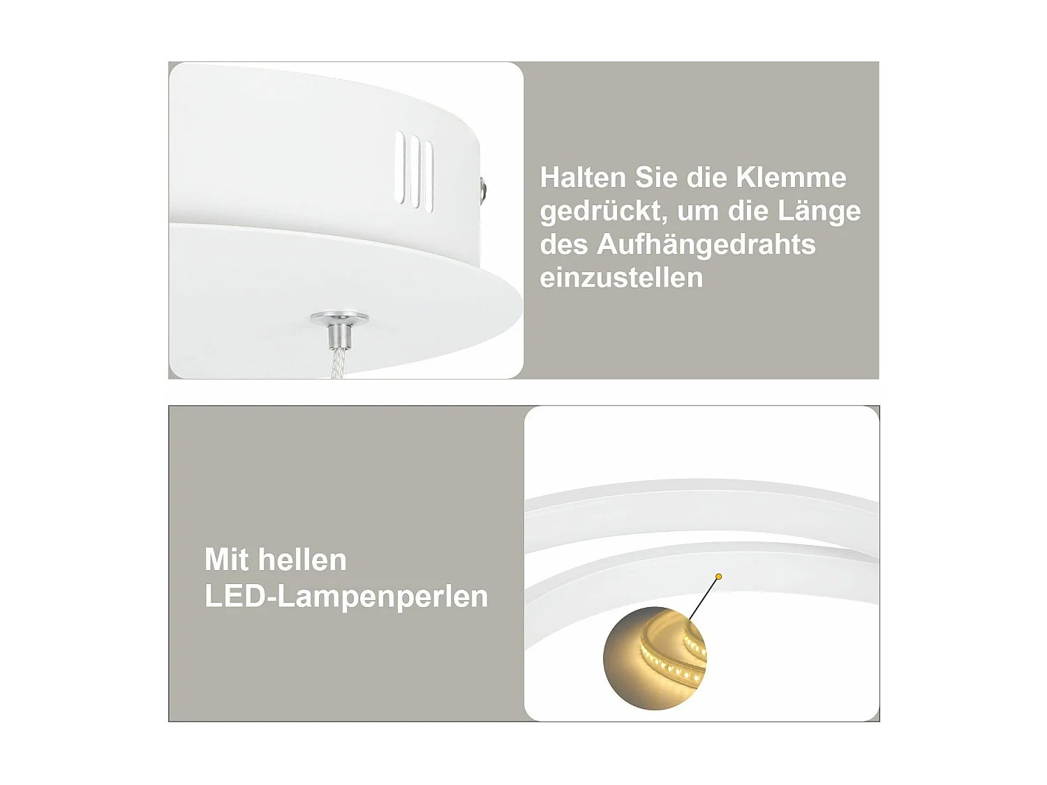 NETTLIFE Nowoczesna lampa wisząca LED żelazna 34W biała średnica 40cm z możliwością przyciemniania kreatywny projekt do salonu sypialnia kuchnia jadalnia