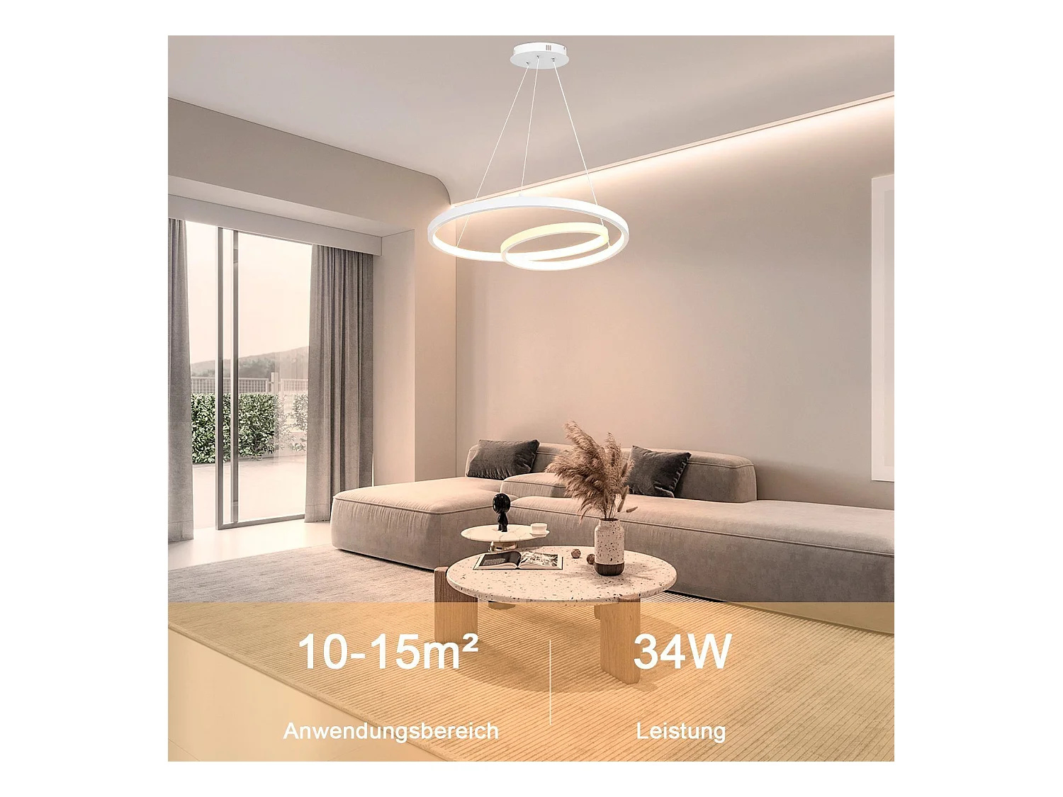 NETTLIFE LED Hanglamp - Moderne - Wit - 40CM - Dimbare - eetkamerlamp met afstandsbediening - voor woonkamer slaapkamer keuken