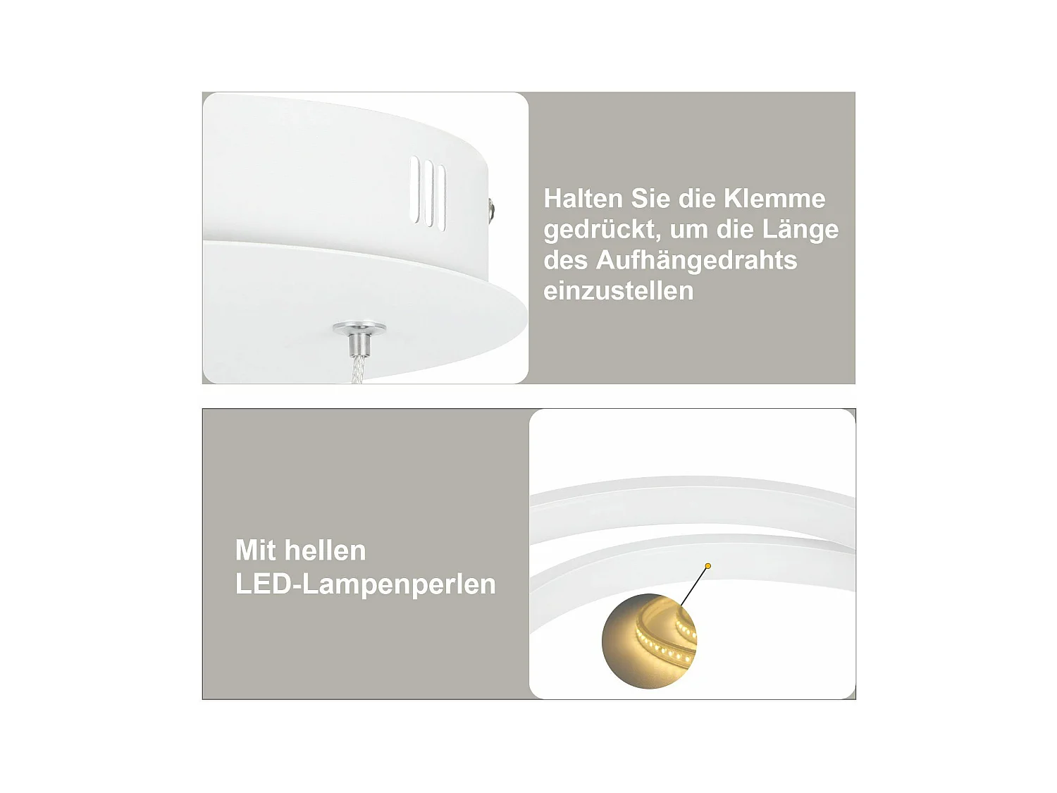 NETTLIFE LED Hanglamp - Moderne - Wit - 40CM - Dimbare - eetkamerlamp met afstandsbediening - voor woonkamer slaapkamer keuken