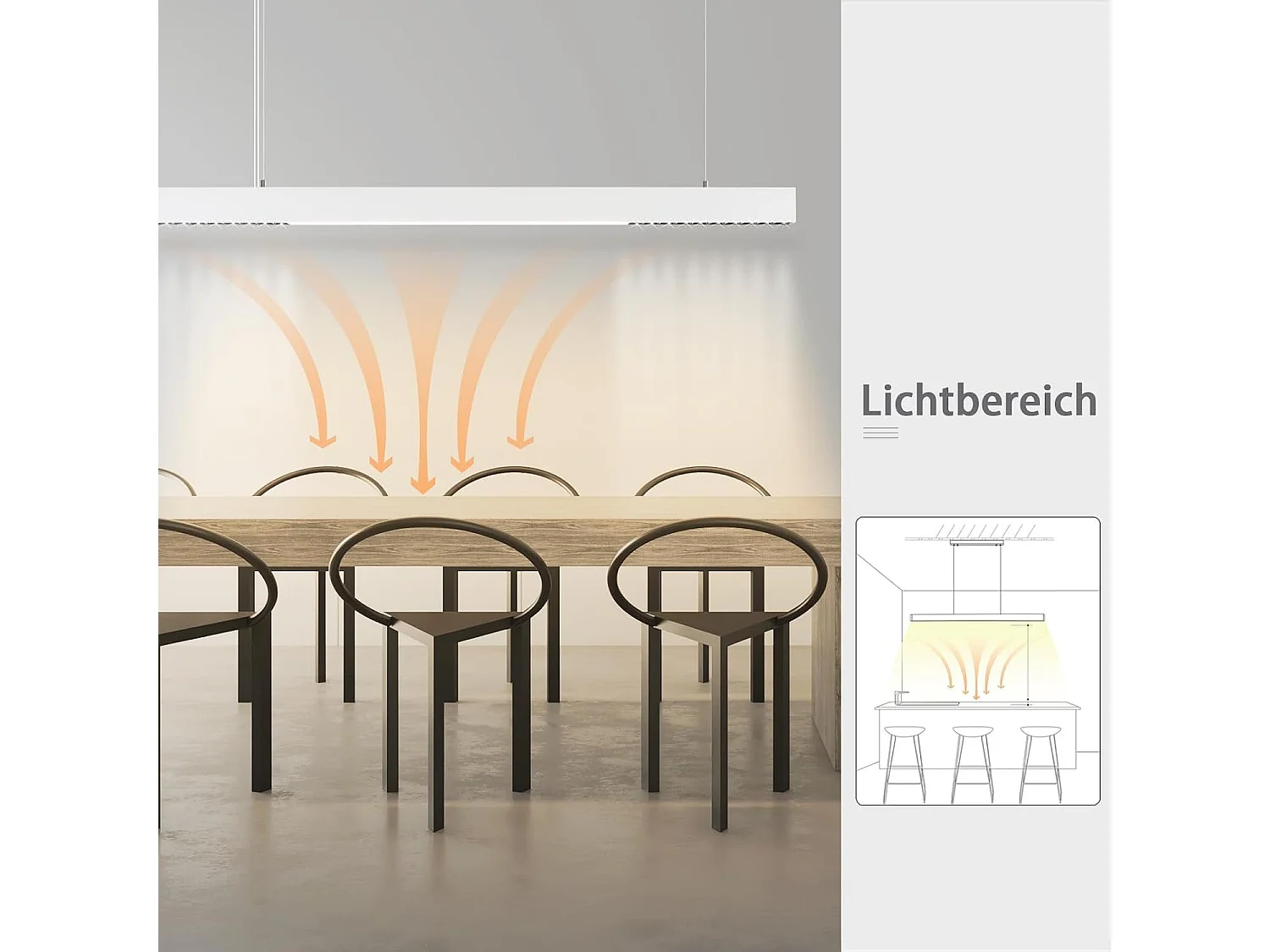 NETTLIFE Suspension LED Noir Diam.107CM Moderne 32W Dimmable Aluminium Hauteur Réglable avec Télécommande Long Linéaire pour Salle à Manger Bureau