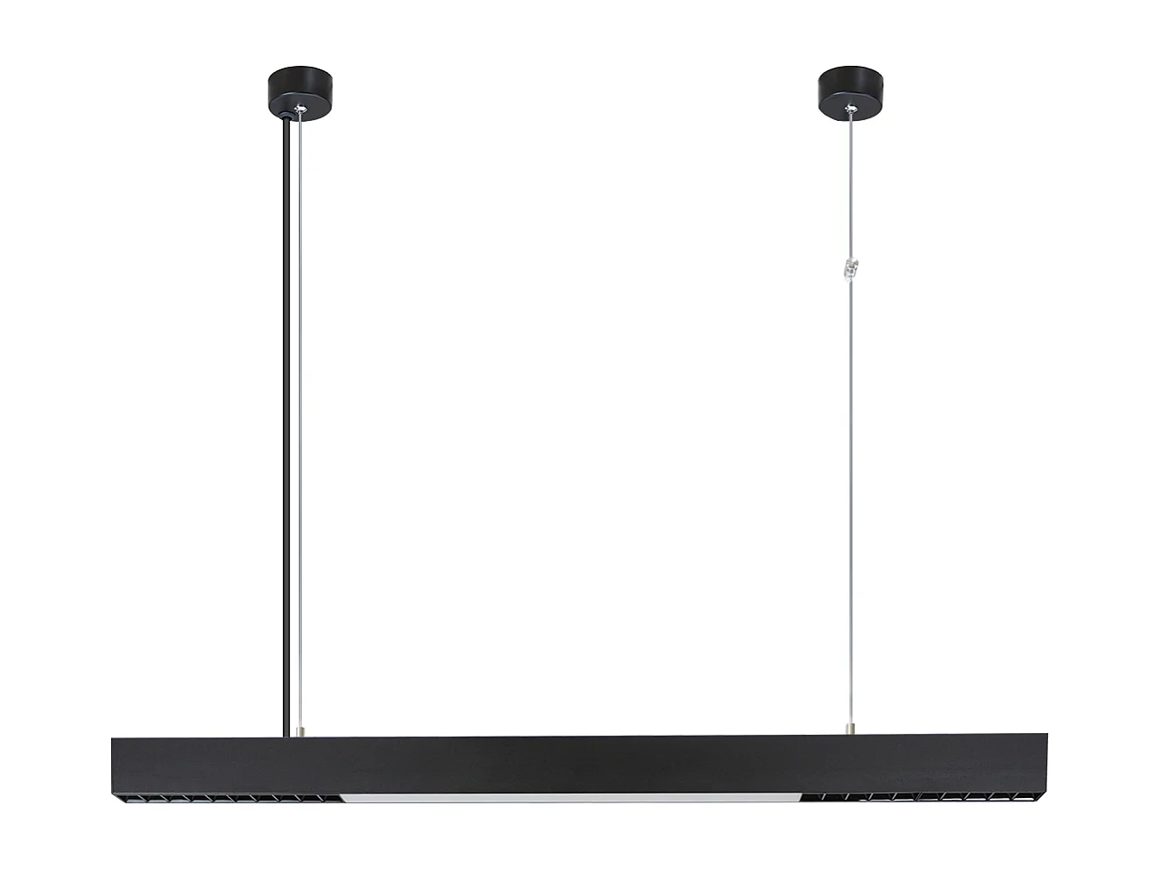 NETTLIFE Suspension LED Noir Diam.107CM Moderne 32W Dimmable Aluminium Hauteur Réglable avec Télécommande Long Linéaire pour Salle à Manger Bureau