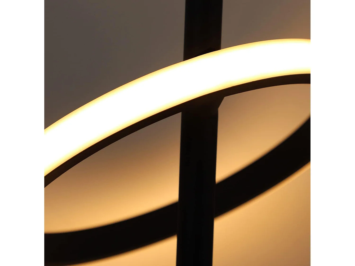 NETTLIFE Suspension LED Moderne Noir Diam.106CM Anneau Design Dimmable avec Télécommande 42W Métal Hauteur Réglable pour Salle à Manger Salon