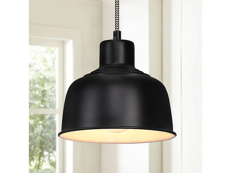 NETTLIFE Suspension Métal Noir E27 Diam.170cm Table à Vintage Lampe Industrielle 1 Ampoule pour Salon Salle à Manger Chambre Restaurant Bureau