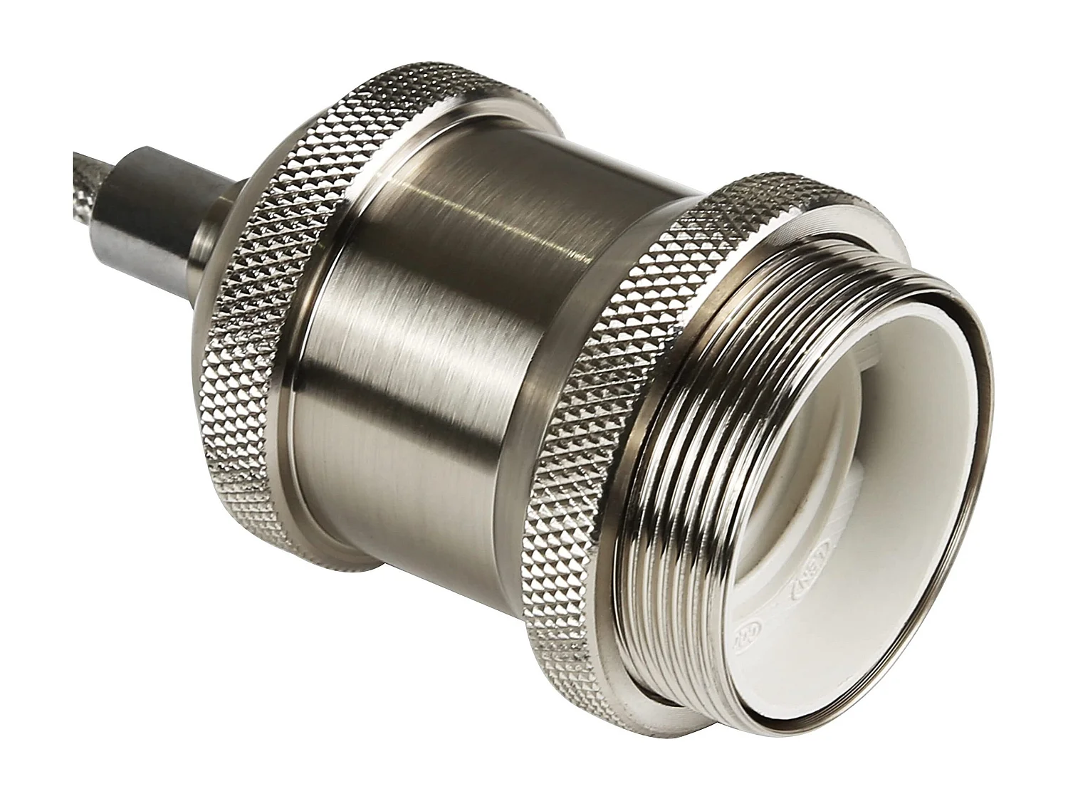 NETTLIFE Srebrna aluminiowa lampa wisząca o średnicy 10 cm E27 Stara lampa z kablem przemysłowym Edison 1,3 M z baldachimem do salonu Jadalnia Bar Pub Piwnica