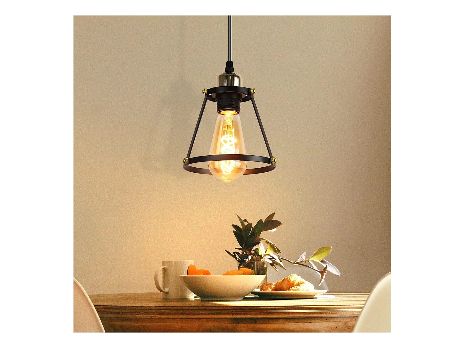 NETTLIFE Hanglamp zwart E27 fitting industrieel metaal hanglamp 1-lichts  eettafellamp 120cm in hoogte verstelbare voor eetkamer keuken woonkamer bar restaurant