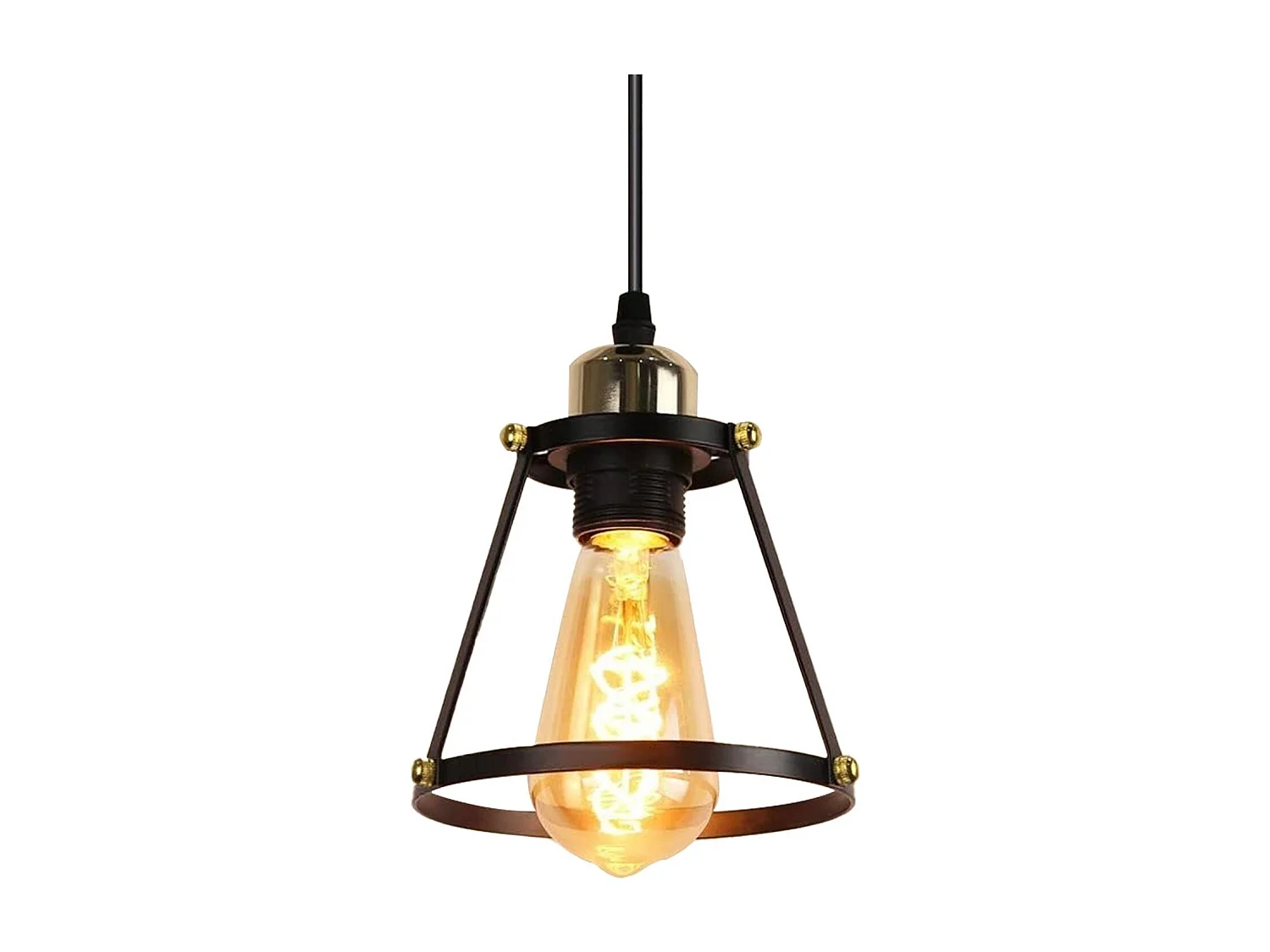 NETTLIFE Suspension E27 noir Diam.15cm vintage métal pour salle à manger cuisine salon restaurant 150cm