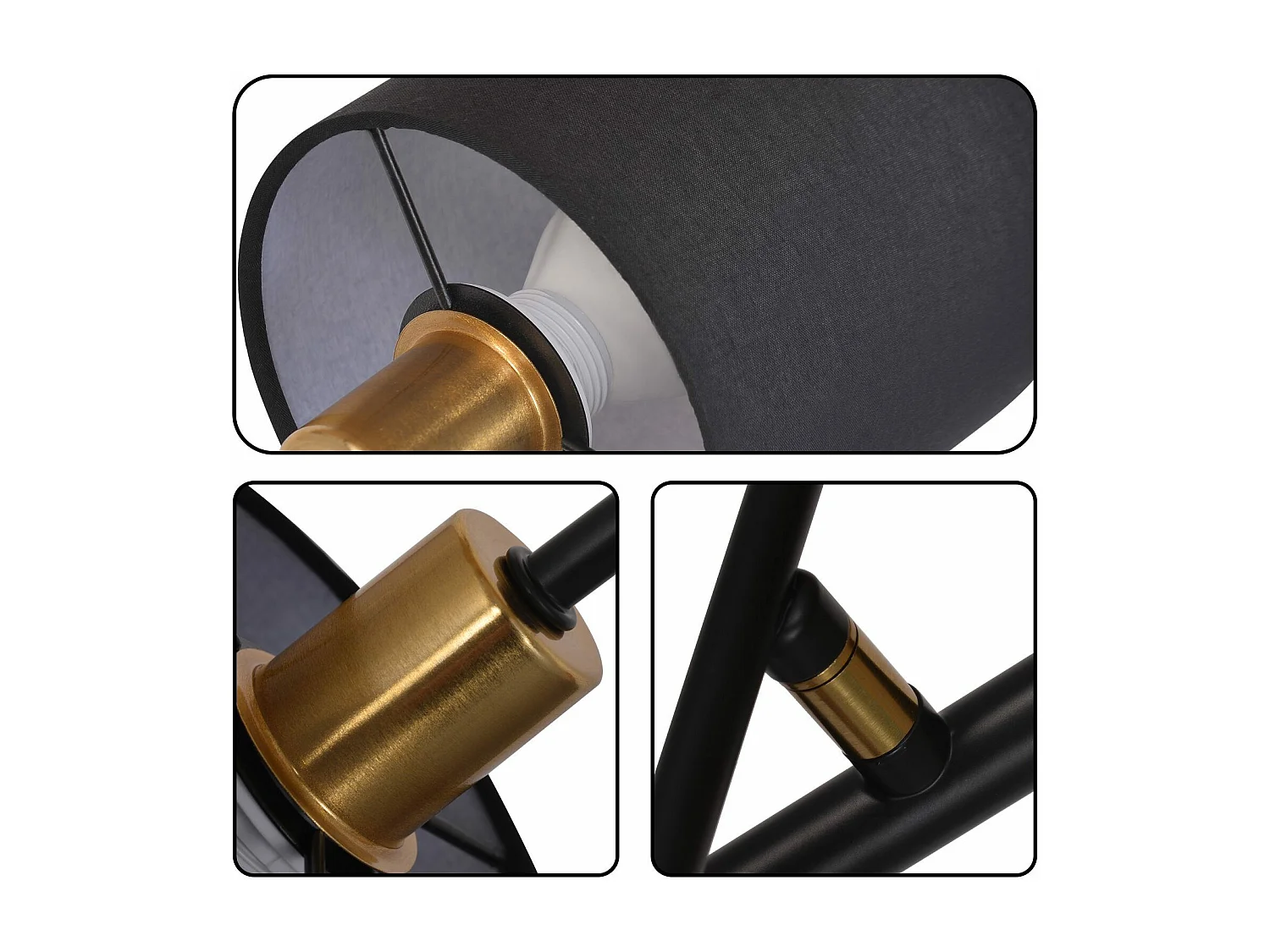 NETTLIFE Czarna metalowa lampa wisząca E14 Max. 25W średnica. 85cm 4 żarówki abażur salon jadalnia lampa Vintage lampa sufitowa lampa kuchenna dla