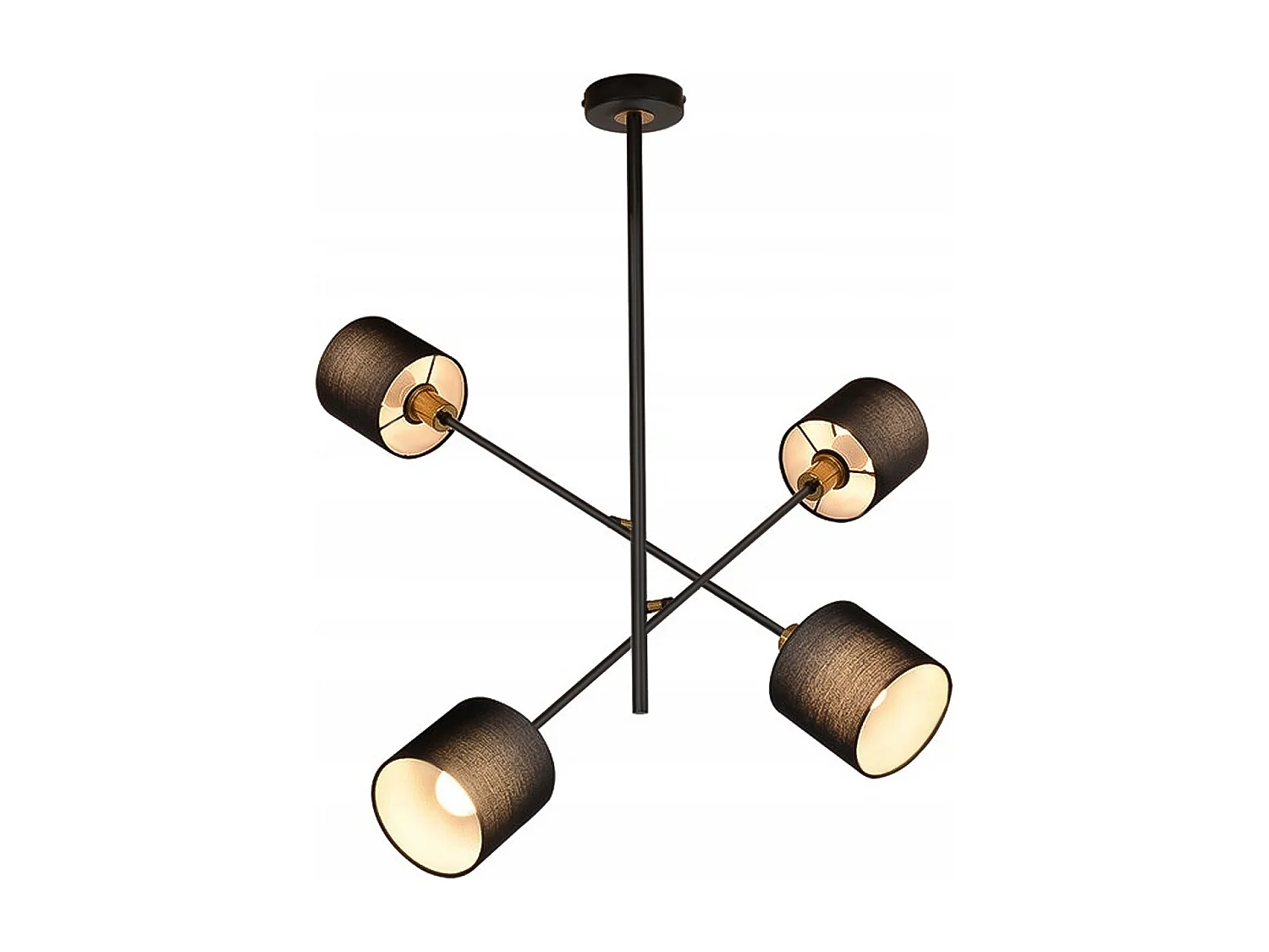 NETTLIFE Suspension Métal Noir E14 Max. 25W Diam. 85 cm 4 Ampoules Abat-Jour Salon Lampe de Salle à Manger Vintage Plafonnier Lampe de Cuisine pour