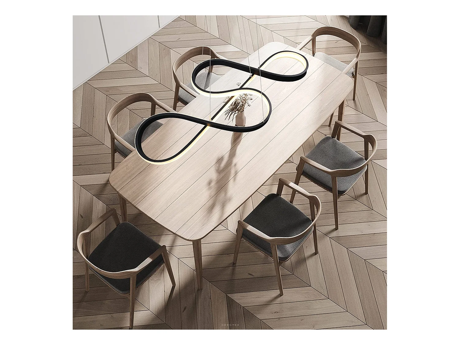 NETTLIFE Lámpara Colgante LED Silicona Negro Diam.75cm Regulable con Mando a Distancia Diseño Moderno para  Estudio Salón Cocina Oficina 47W