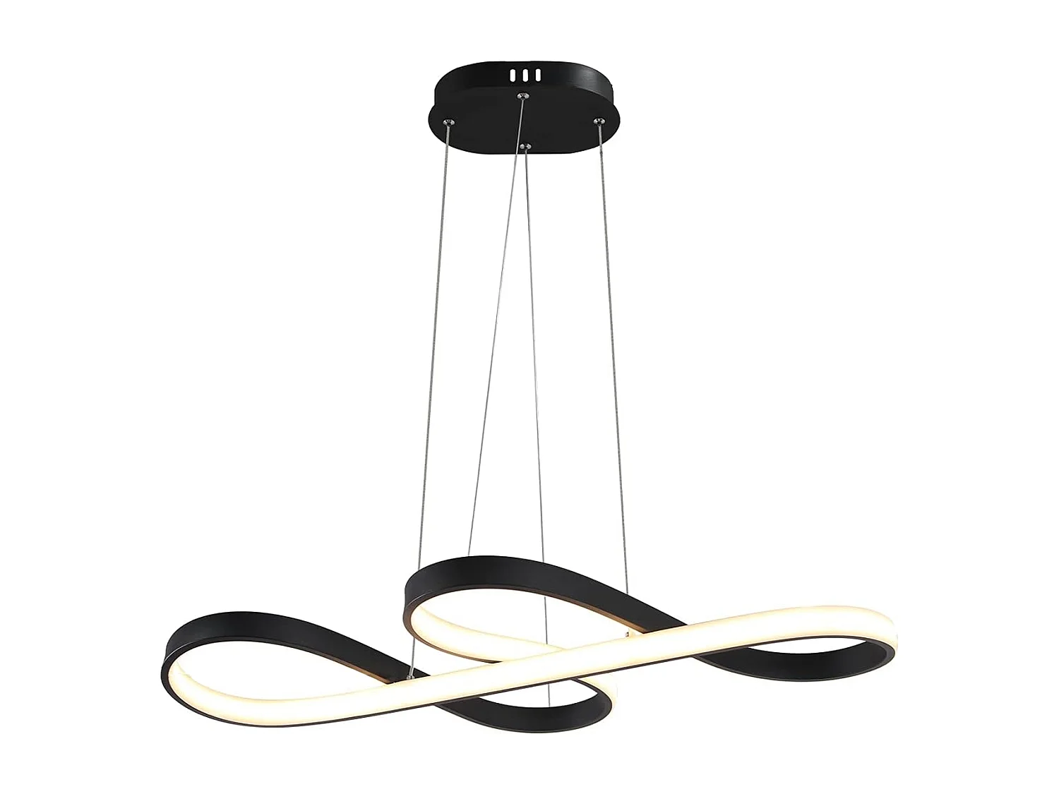 NETTLIFE LED Hanglamp - modern - zwart - 47W - dimbaar - eetkamerlamp met afstandsbediening - voor studeerkamer woonkamer keuken kantoor