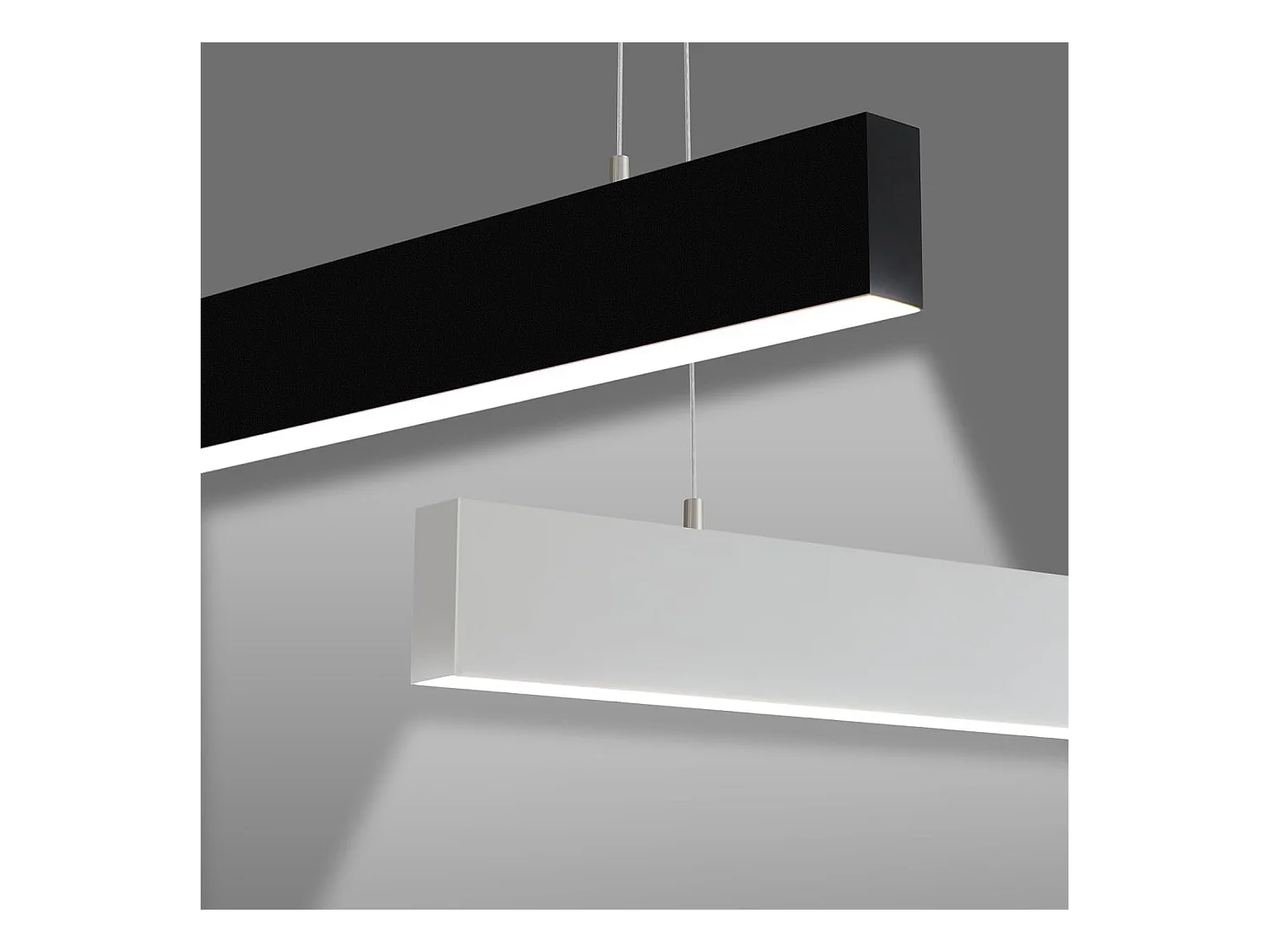 NETTLIFE Suspension LED Diam.107CM 32W 3000K-6500K Table à Intensité Variable Noir avec Lampe Design Linéaire Moderne pour Salle à Manger Bureau