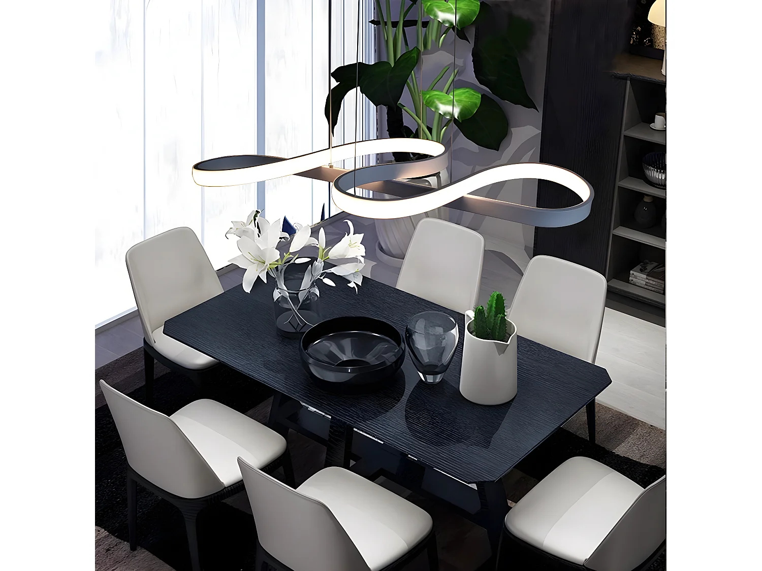 NETTLIFE Lampa wisząca LED Biała 47 W Średnica 75 cm Aluminium Ściemnialna Biała Salon Sypialnia Nowoczesna Lampa Regulowana Wysokość do