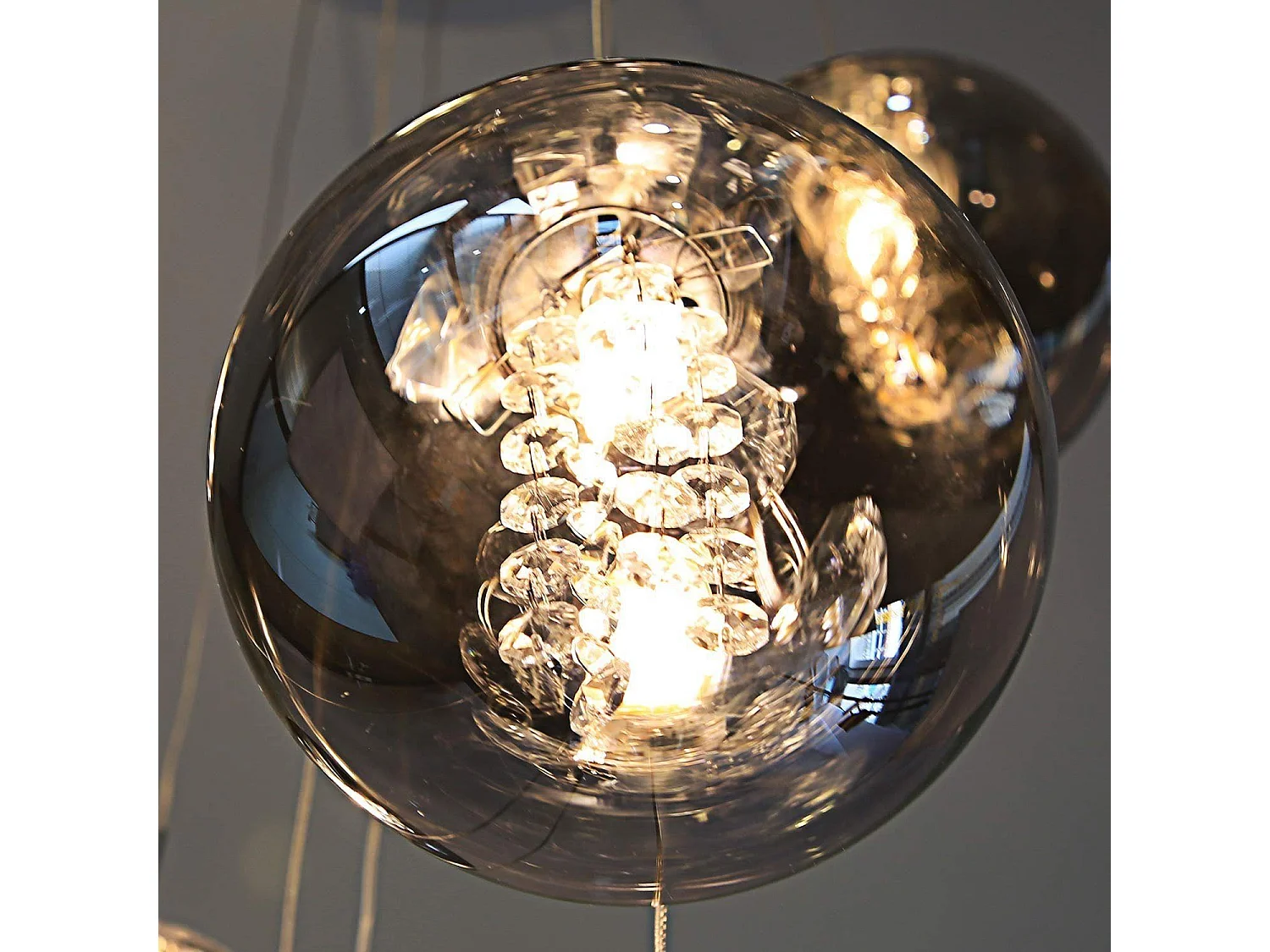 NETTLIFE Lampa wisząca ze szkła bursztynowego średnica 28cm G9 żyrandol z regulacją wysokości 3 lampy bursztynowe kuchnia lampa do salonu lampa do sypialni