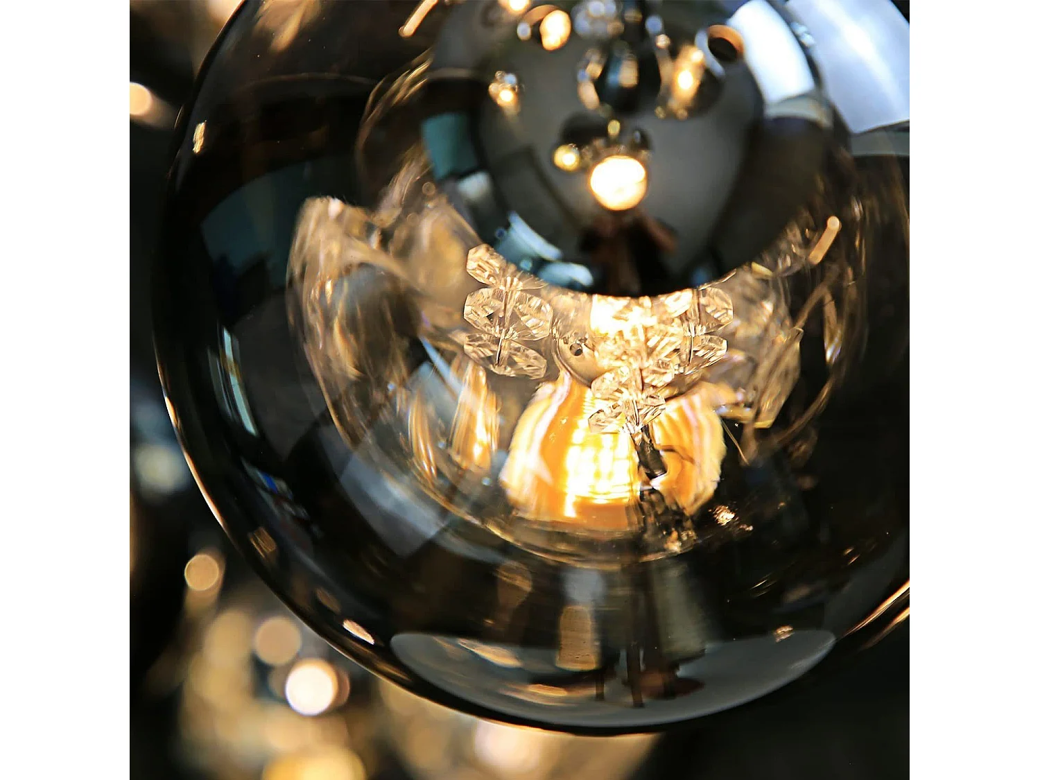 NETTLIFE Lampa wisząca ze szkła bursztynowego średnica 28cm G9 żyrandol z regulacją wysokości 3 lampy bursztynowe kuchnia lampa do salonu lampa do sypialni