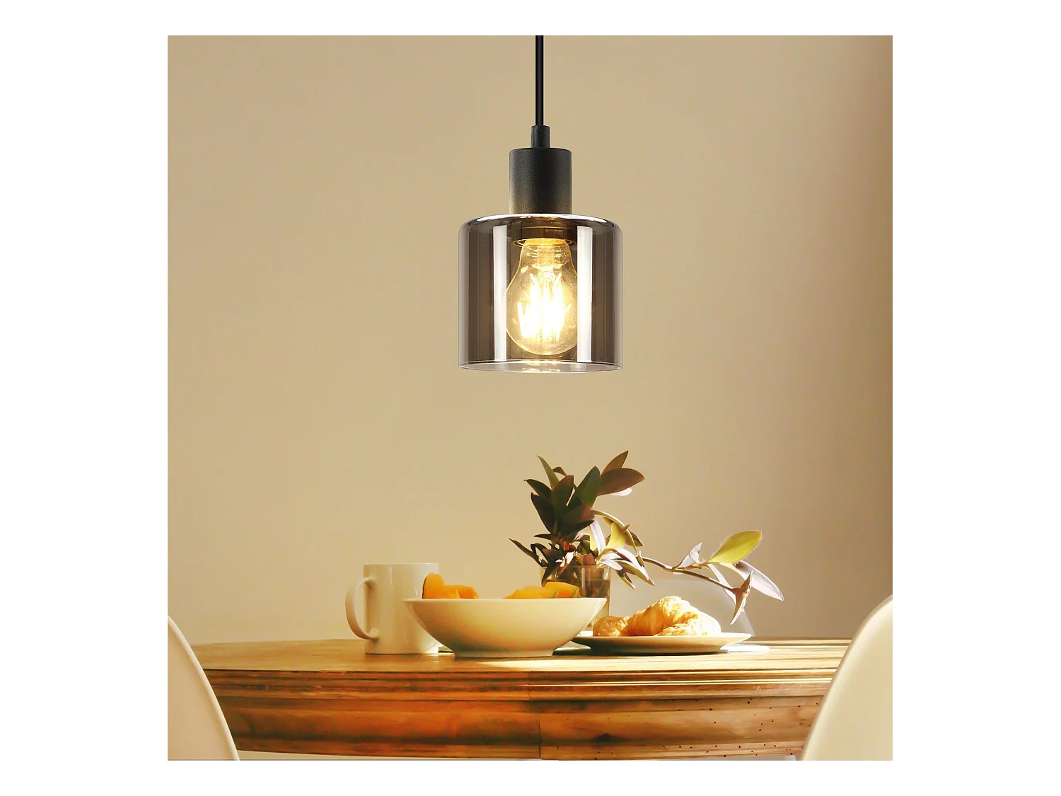 NETTLIFE Suspension fer Diam.11cm E27 Max.40w Noir Vintage 1 Ampoule Lampe de Salle à Manger Lampe à Suspension Industrielle Rétro pour Salon Hôtel