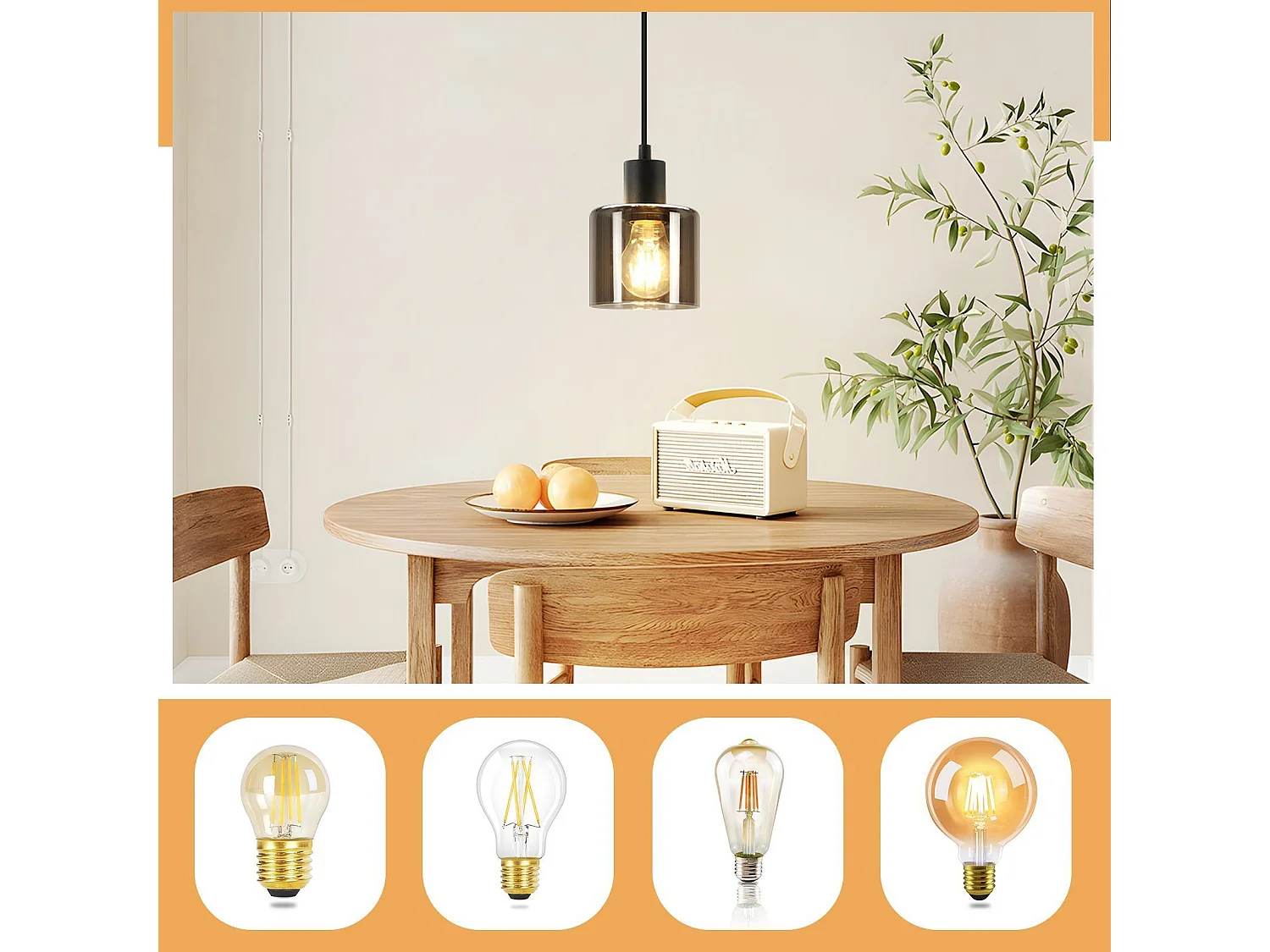 NETTLIFE Suspension fer Diam.11cm E27 Max.40w Noir Vintage 1 Ampoule Lampe de Salle à Manger Lampe à Suspension Industrielle Rétro pour Salon Hôtel