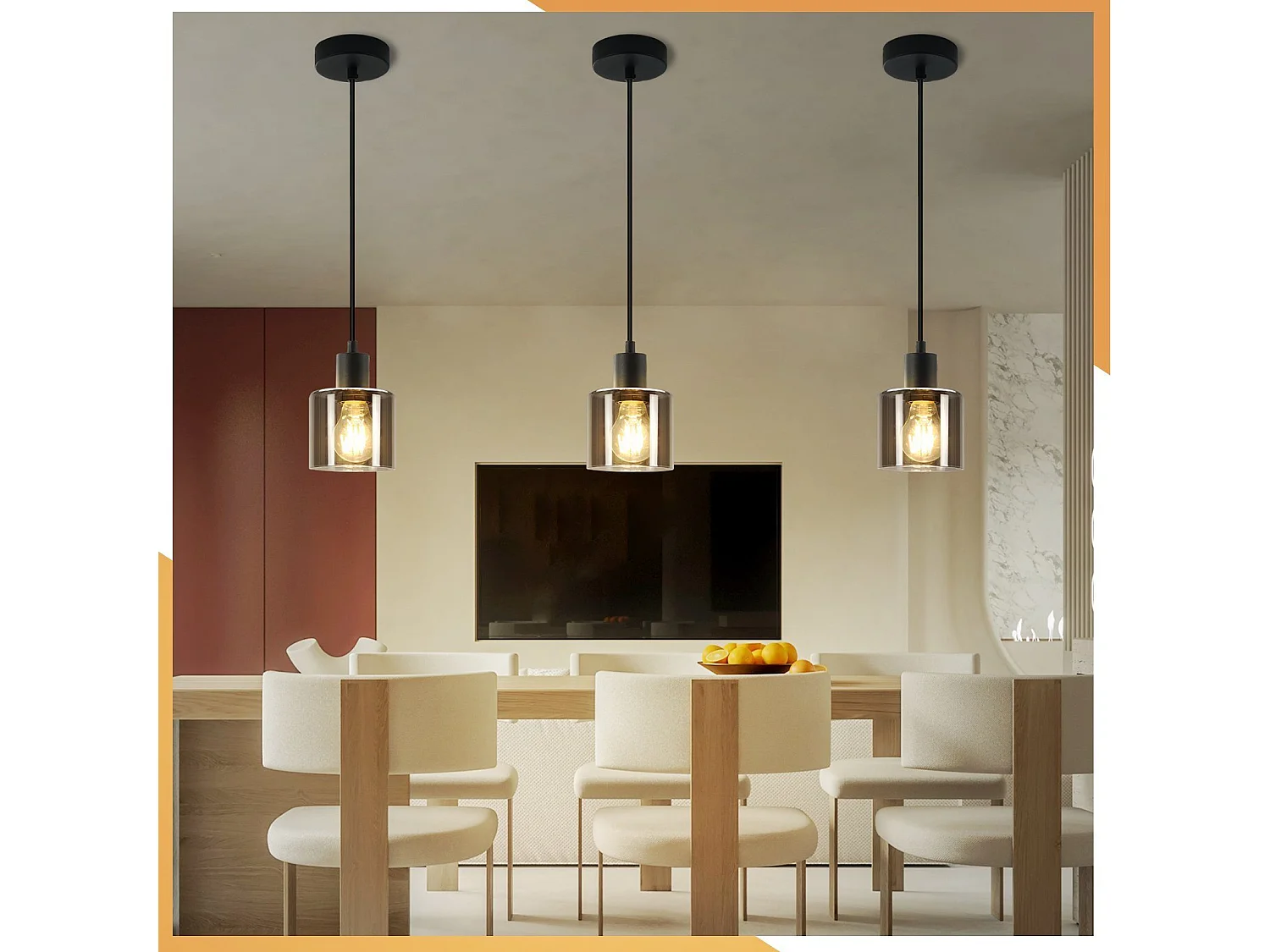 NETTLIFE Suspension fer Diam.11cm E27 Max.40w Noir Vintage 1 Ampoule Lampe de Salle à Manger Lampe à Suspension Industrielle Rétro pour Salon Hôtel