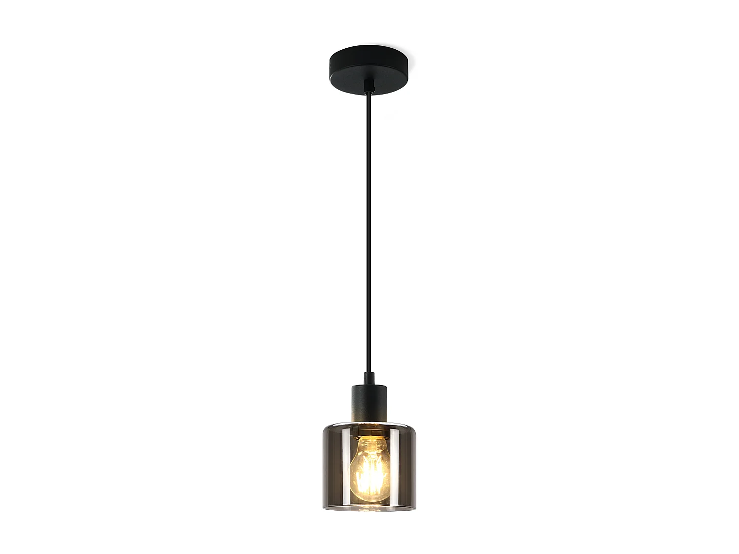 NETTLIFE Suspension fer Diam.11cm E27 Max.40w Noir Vintage 1 Ampoule Lampe de Salle à Manger Lampe à Suspension Industrielle Rétro pour Salon Hôtel