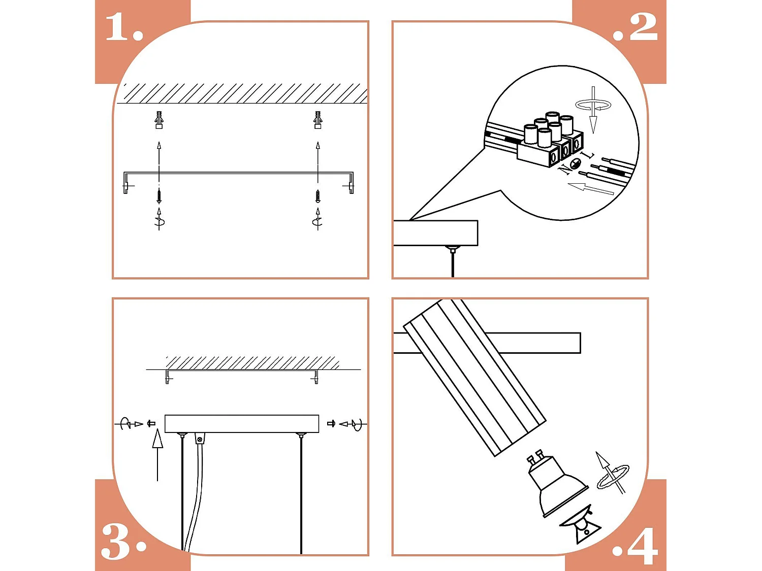 NETTLIFE Czarna metalowa lampa wisząca średnica 66 cm GU10 4 płomienie nowoczesny industrialny salon do wnętrza kuchni sypialnia