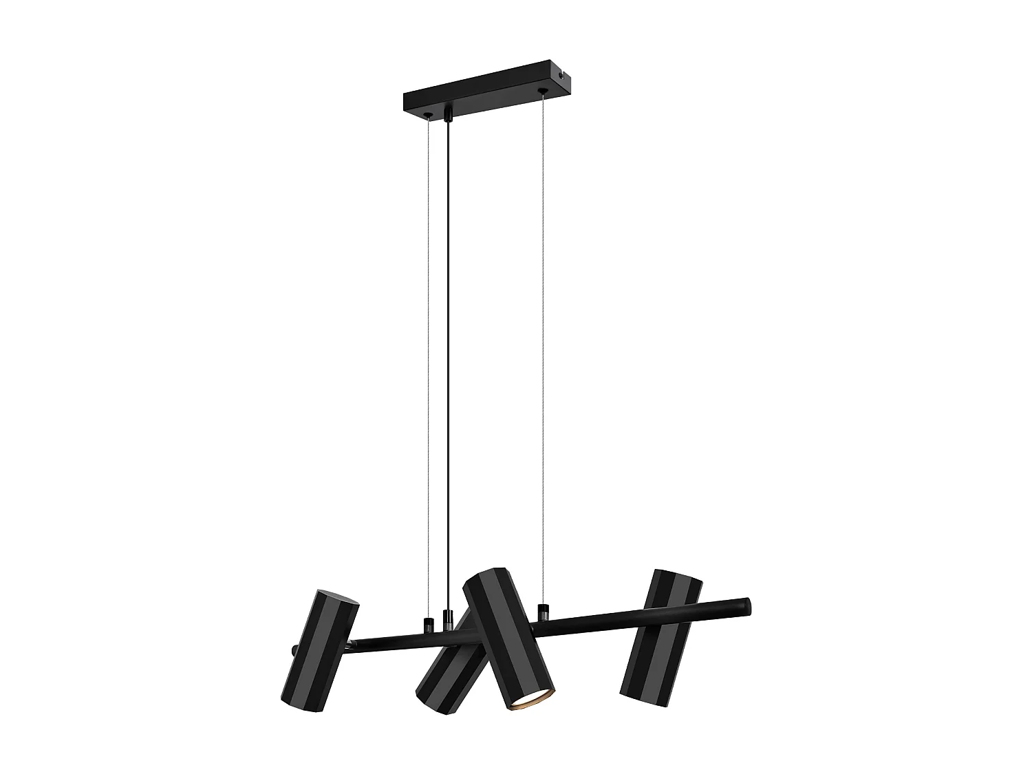 NETTLIFE Suspension métal noir diamètre 66 cm GU10 4 flammes salon moderne industriel pour intérieur cuisine chambre