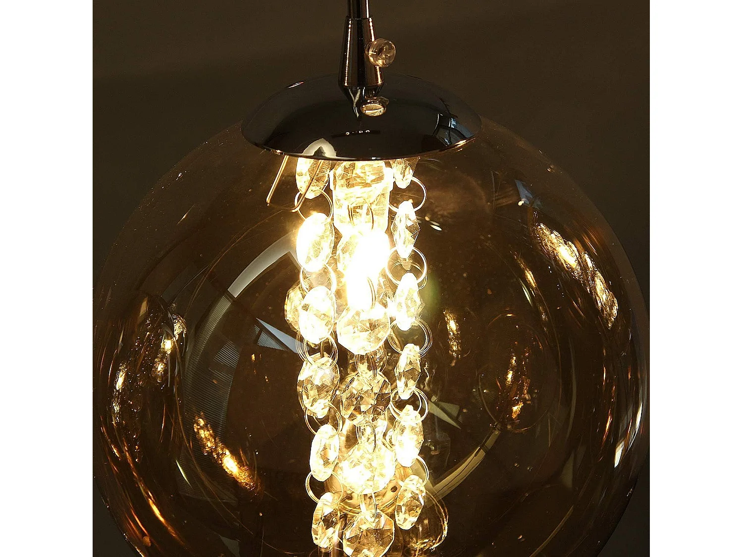 NETTLIFE Hanglamp modern - 4xG9 - glazen - amber - hoogte verstelbaar - 70cm - incl. lichtbron - voor keuken woonkamer slaapkamer hal