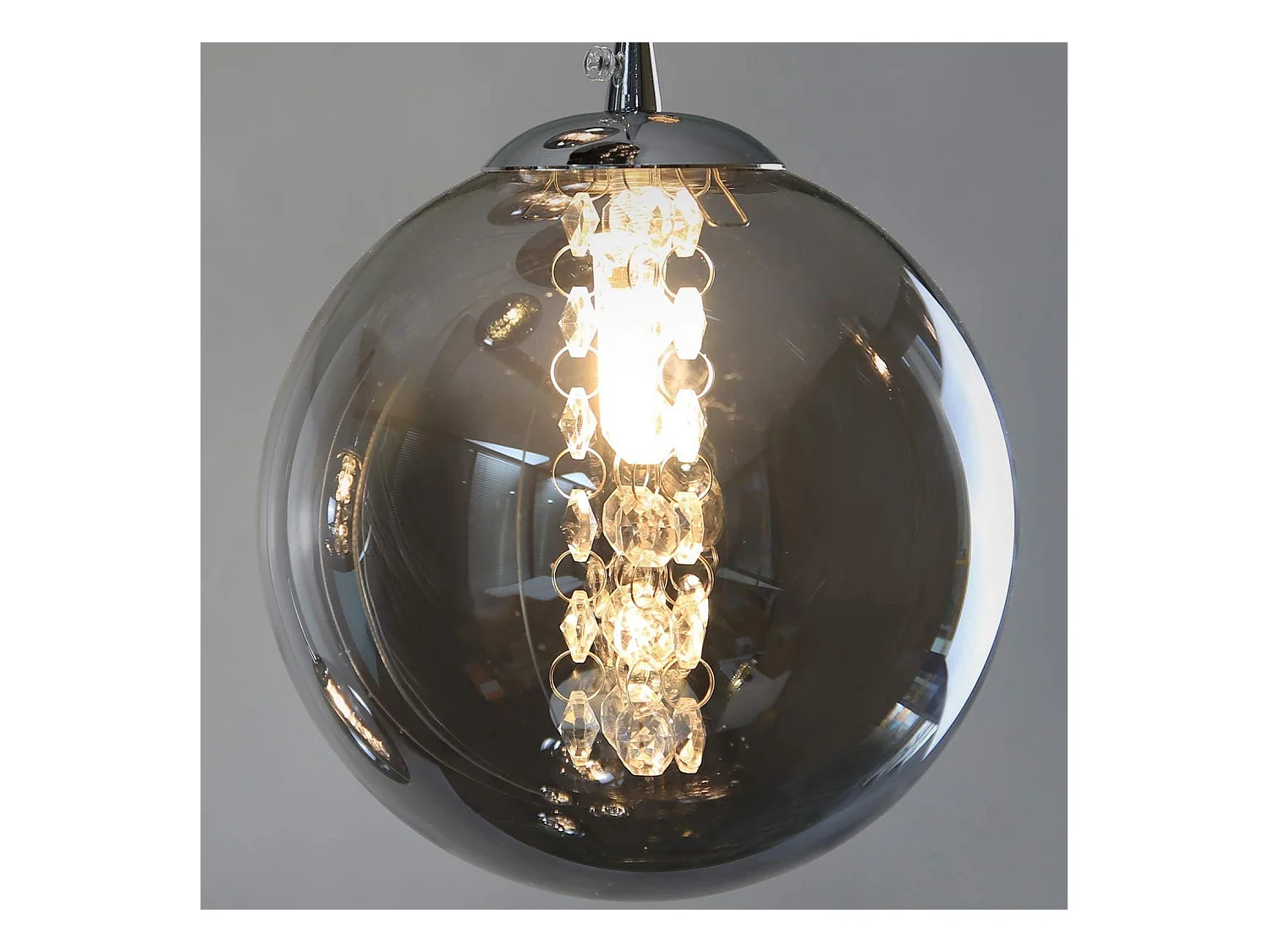 NETTLIFE Suspension verre gris Diam.41 cm G9 lustre 10 lampes en couleur lampe de salon lampe de chambre lampe de table à manger lampe de couloir