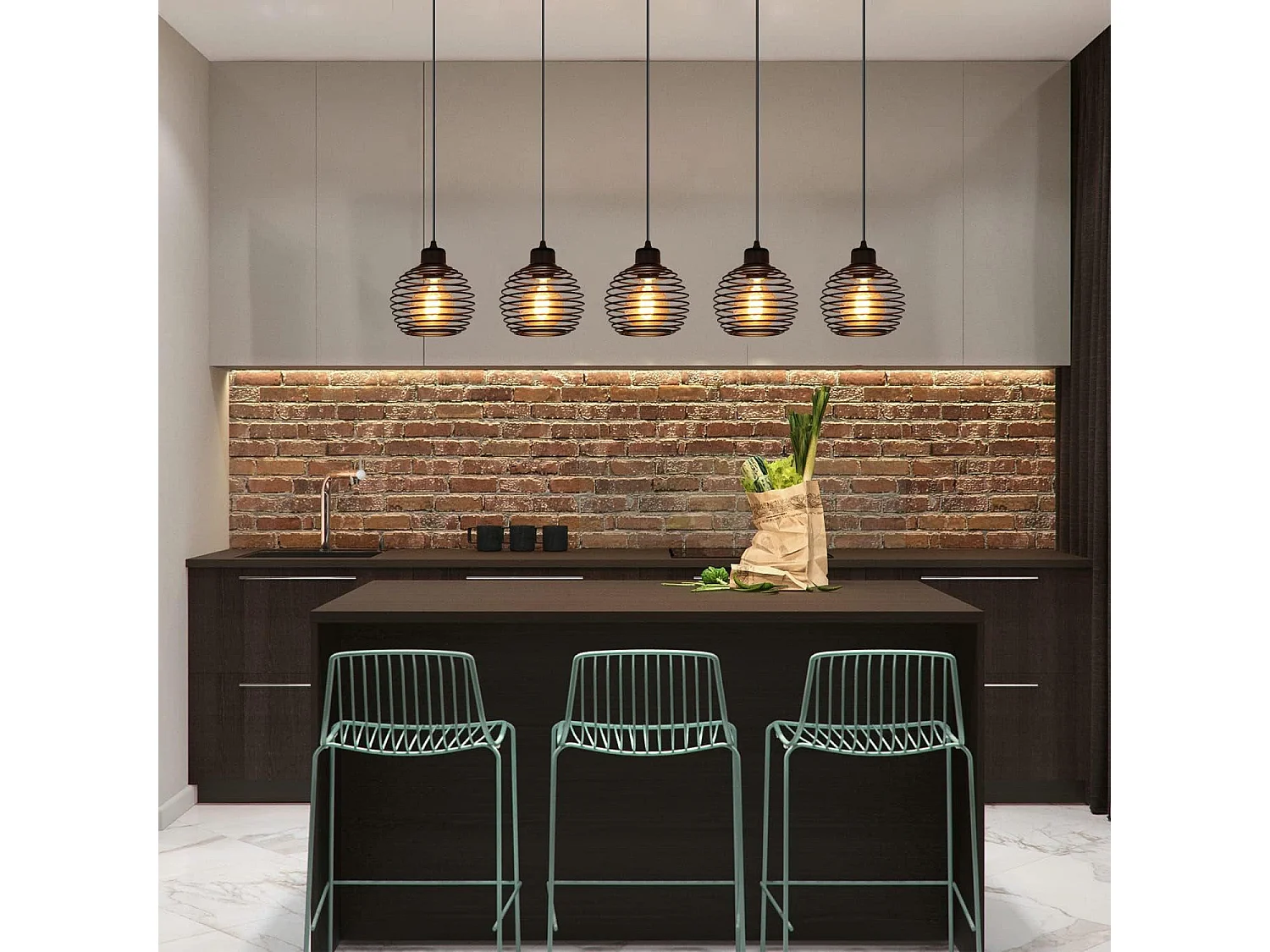 NETTLIFE Suspension E27 Noir Diam.15cm Vintage Conception à ressort Métal avec Prise et Interrupteur Rétro pour salon cuisine Max.40W