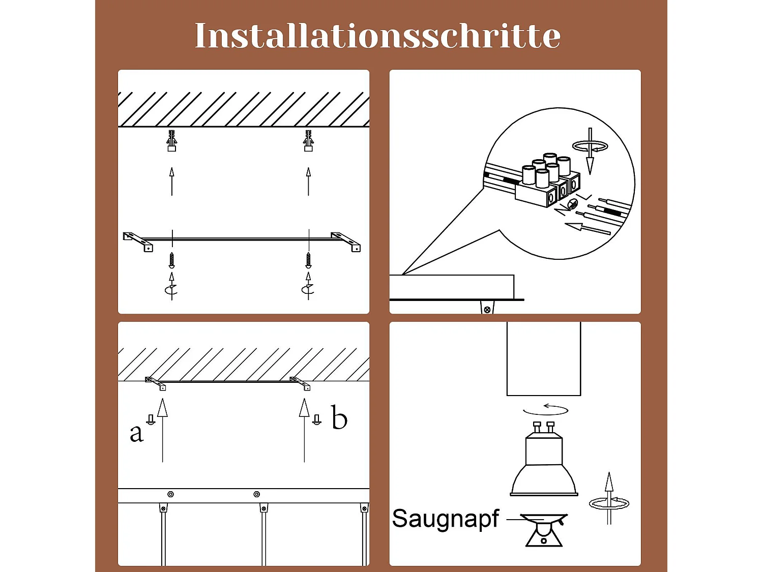 NETTLIFE Suspension Bois Métal Diam.60cm GU10 Blanc 4 Ampoules Lampe Suspendue Lampe de Couloir Vintage pour Salle à Manger Cuisine Café Salon Chambre