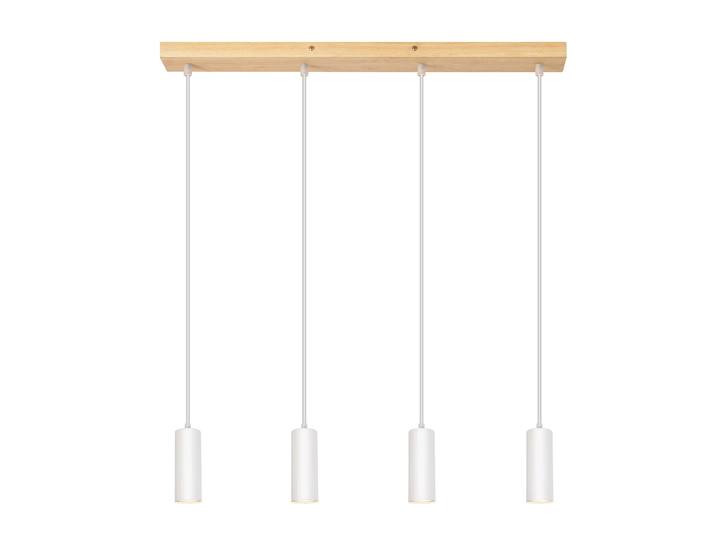 NETTLIFE Suspension Bois Métal Diam.60cm GU10 Blanc 4 Ampoules Lampe Suspendue Lampe de Couloir Vintage pour Salle à Manger Cuisine Café Salon Chambre