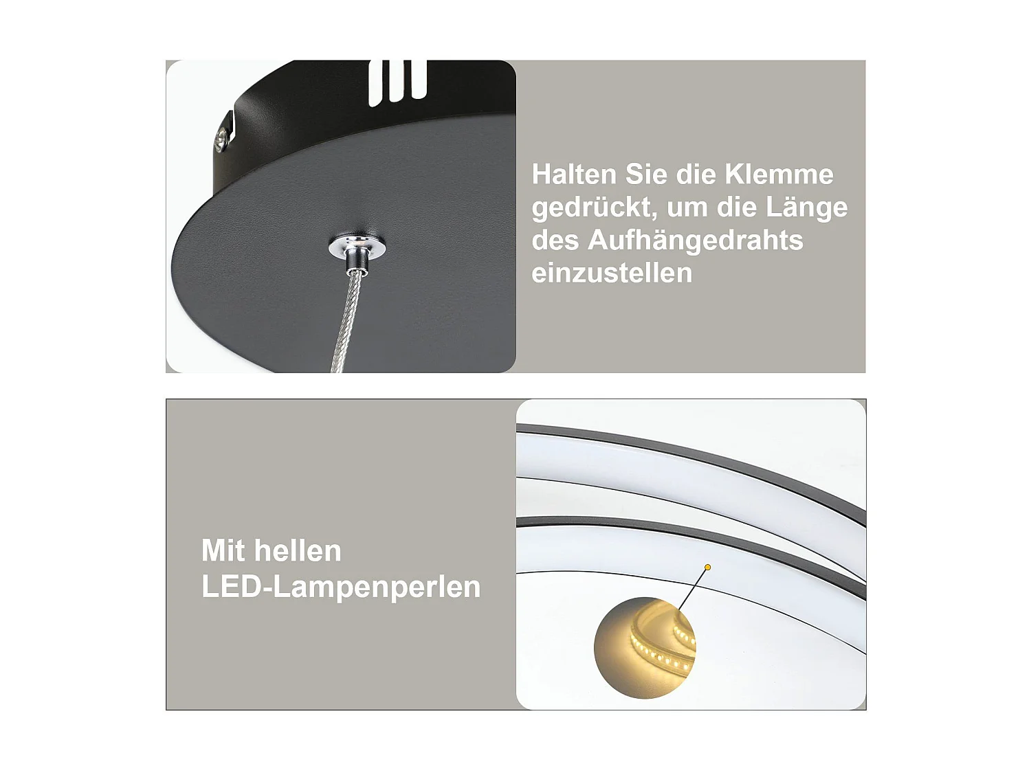 NETTLIFE LED Hanglamp - Moderne - Zwart - 40CM - Dimbare - eetkamerlamp met afstandsbediening - voor woonkamer slaapkamer keuken
