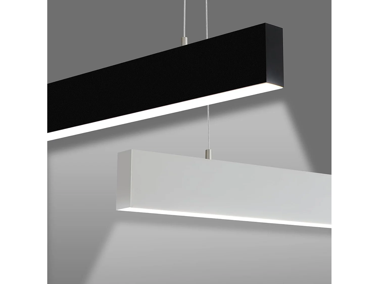 NETTLIFE Suspension LED Blanc Moderne Diam.107CM Aluminium 32W Dimmable avec Télécommande Design Linéaire Long pour Salle à Manger Bureau Salon
