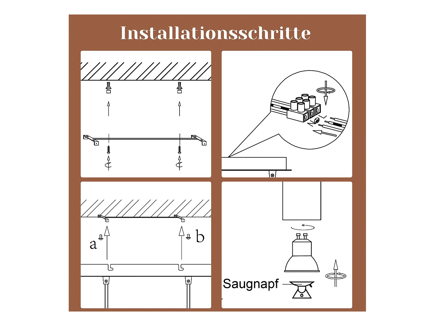 NETTLIFE Gu10 Lámpara Colgante Negro Oro Diam.170cm Metal 4 Bombillas - Lámpara de Mesa Industrial Moderna para Salón Cafetería  Dormitorio