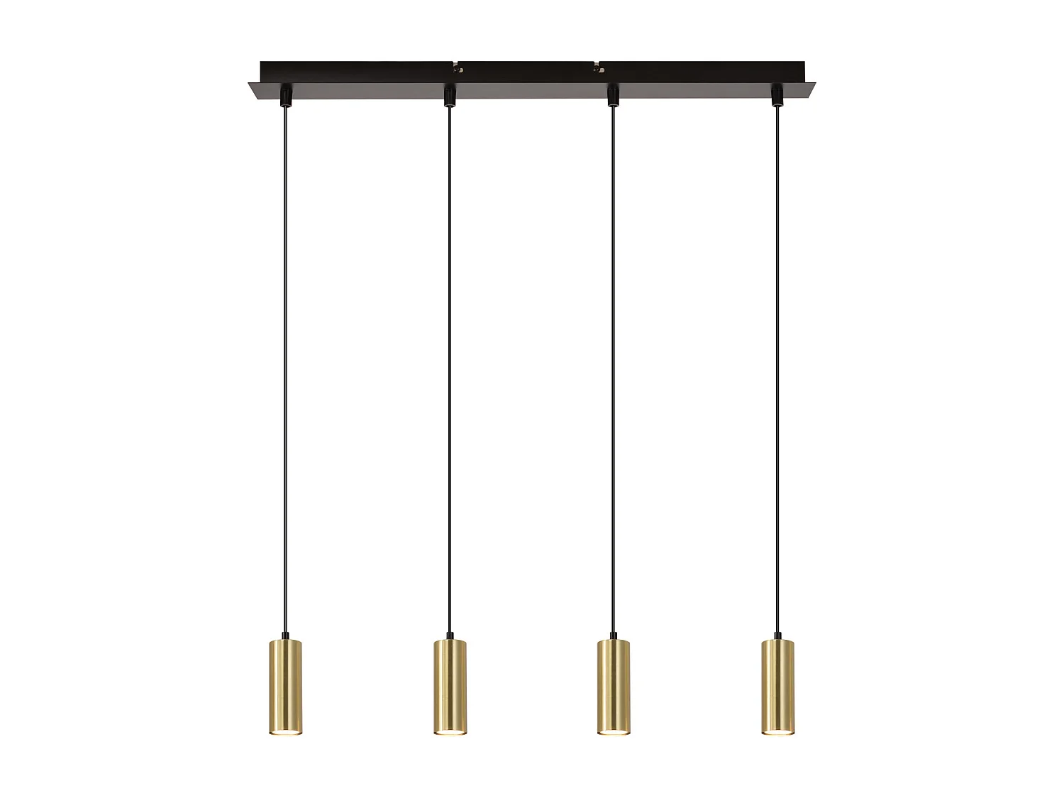 NETTLIFE Suspension Gu10 Or Noir Diam.170cm Métal 4 Ampoules - Lampe de Table à Industrielle Moderne pour Salon Café Salle à Manger Chambre