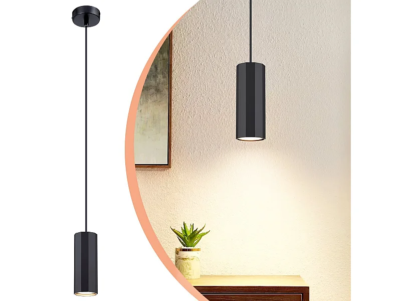 NETTLIFE Czarna metalowa lampa wisząca o średnicy 170 cm GU10 1 płomień nowoczesny industrialny salon do wewnętrznej jadalni kuchnia sypialnia