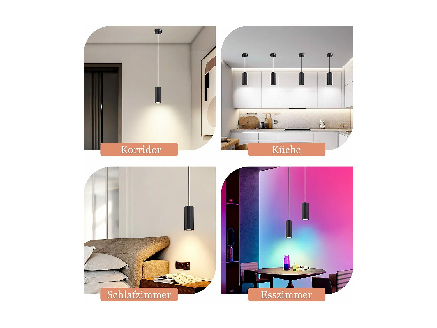 NETTLIFE Czarna metalowa lampa wisząca o średnicy 170 cm GU10 1 płomień nowoczesny industrialny salon do wewnętrznej jadalni kuchnia sypialnia