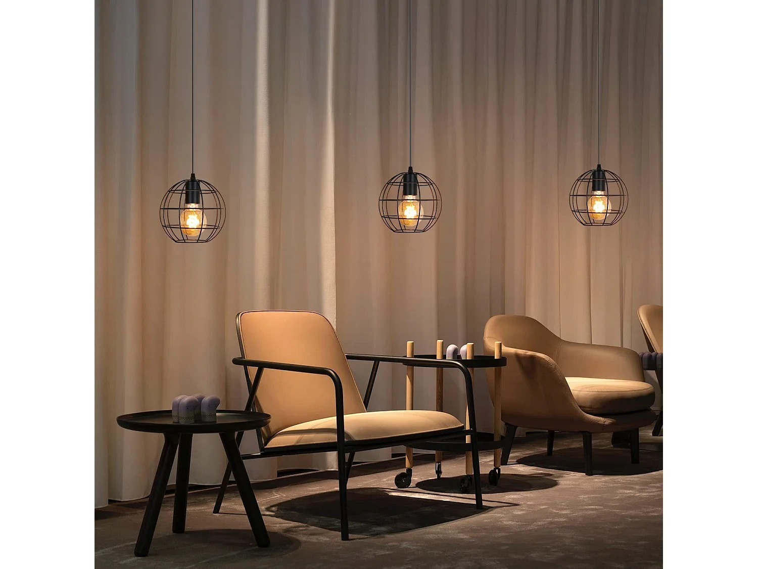 NETTLIFE Lampa wisząca w stylu vintage czarna E27 średnica 18,5cm metalowa kula przemysłowa Design lampa kuchenna do salonu sypialnia jadalnia maks. 40W