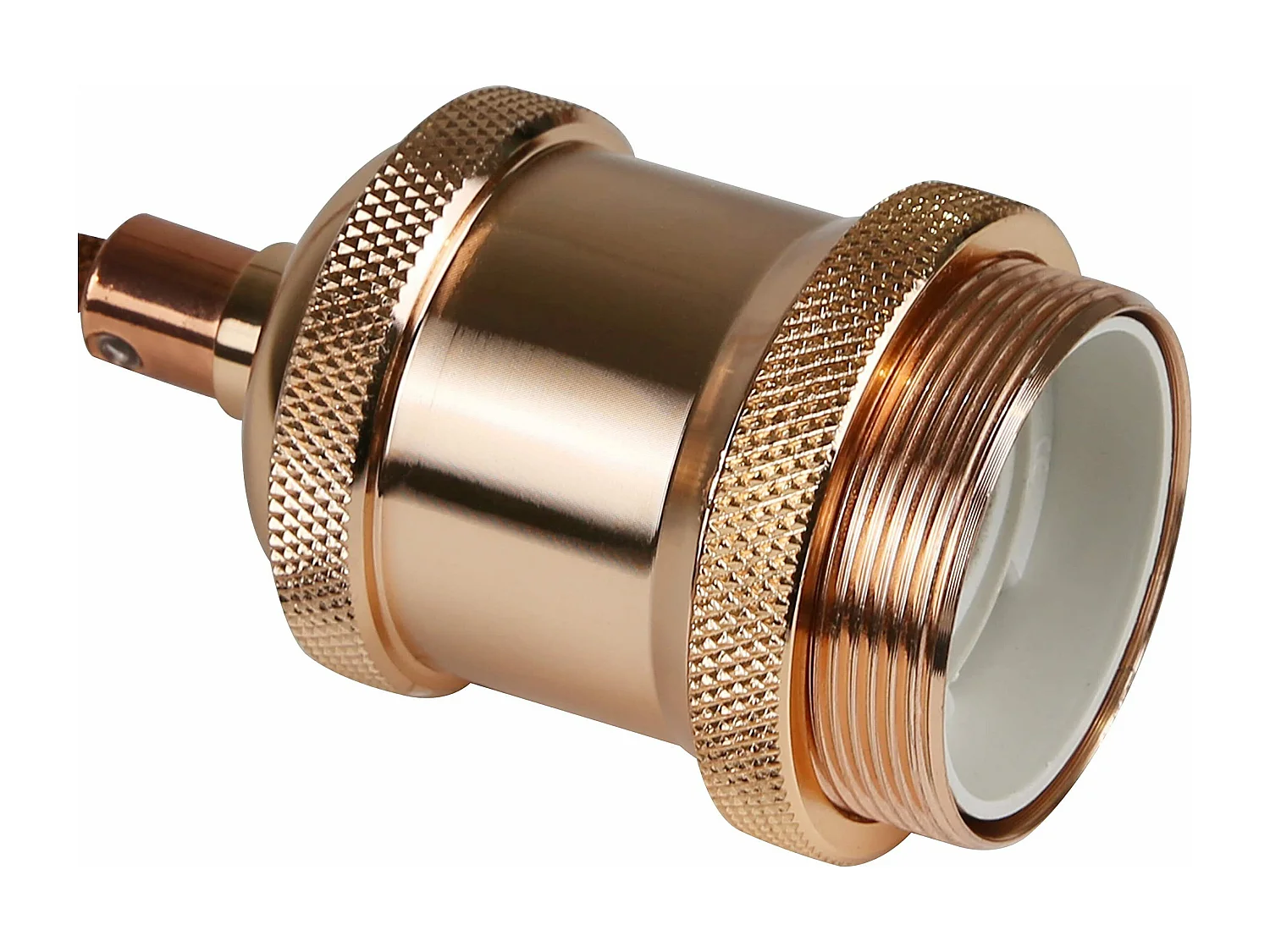 NETTLIFE Suspension Métal Or Rose Diam.10cm E27 Lampe Vintage Suspension Moderne avec Câble 1,3M avec Fixation Plafond pour Salle à Manger, Bar, Café