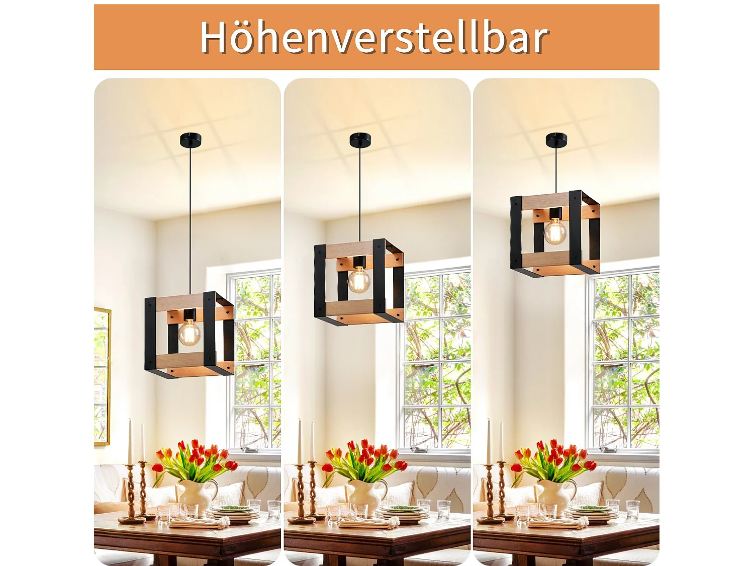 NETTLIFE Czarna metalowa drewniana lampa wisząca E27 średnica 175cm 1 gniazdo przemysłowe lampa wisząca w stylu retro do jadalni salon kuchnia sypialnia