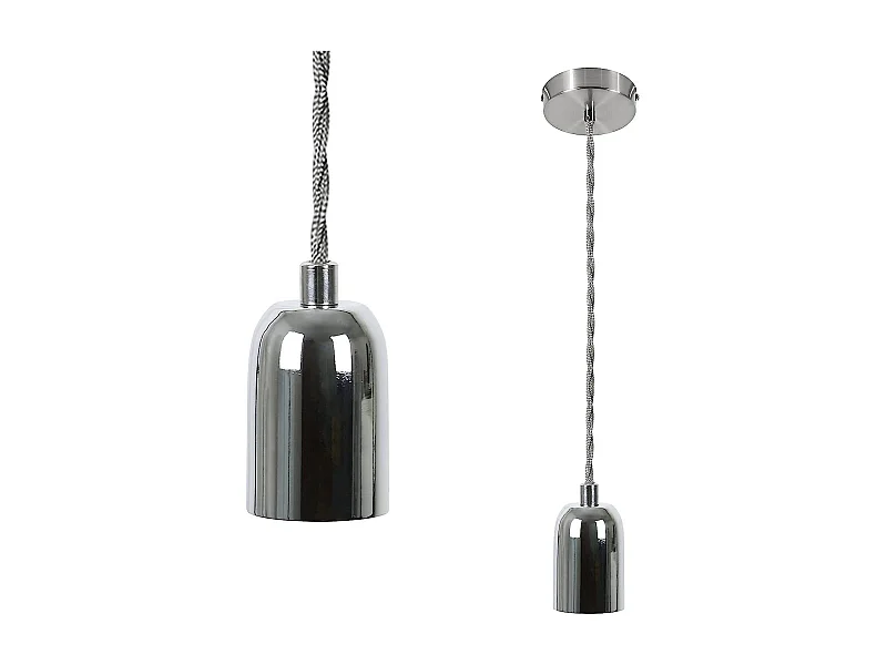 NETTLIFE Hanglamp -E27 fitting - zilver - vintage hanglamp - hanglamp met 1,3M kabel - voor eetkamer | bar | café