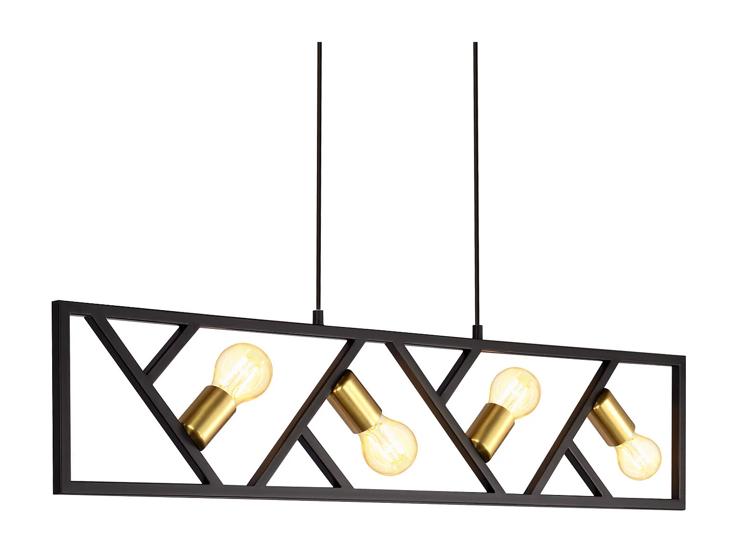 NETTLIFE Suspension Vintage Noir et Or 4 flammes E27 Métal Diam.100CM Rétro Lampe de salle à manger pour salon cuisine