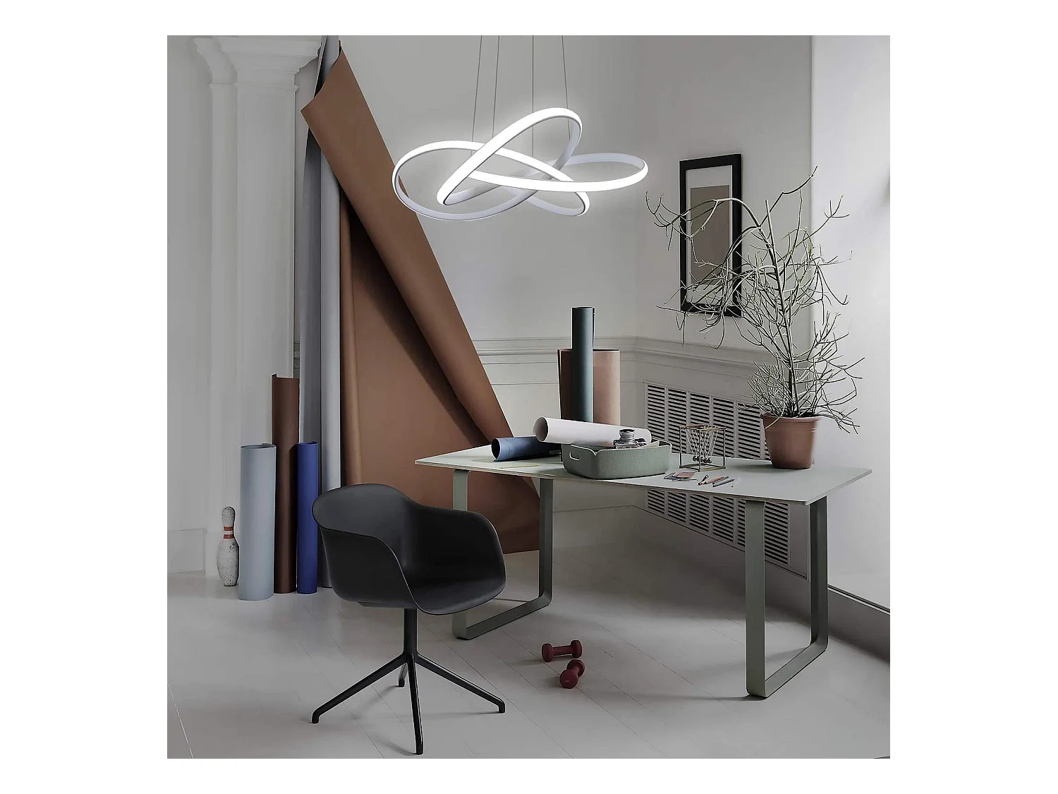 NETTLIFE LED Hanglamp Wit  Hanglamp Ringen Kroonluchter 62W Dimbaar met Afstandsbediening In Hoogte Verstelbare Binnenverlichting Woonkamer Restaurant Slaapkamer