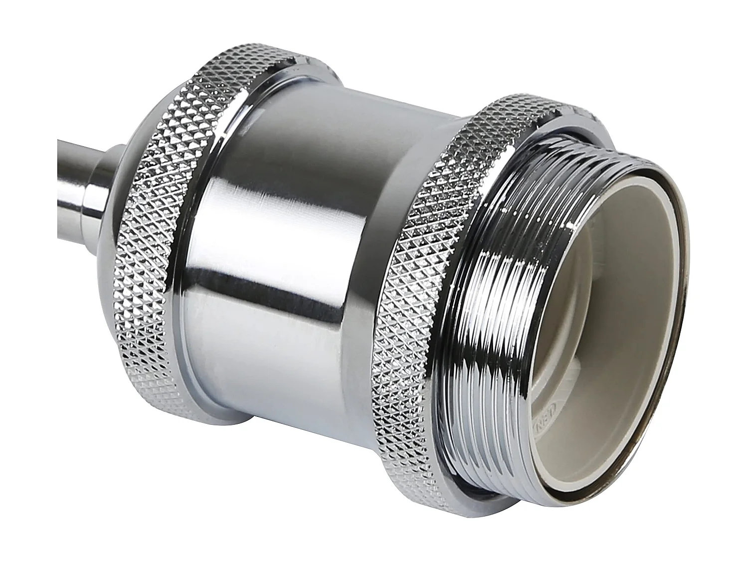 NETTLIFE Suspension Lampe Métal Argent Diam.10cm E27 Vintage Cordon Douille avec Câble 1,3M 1 Ampoule Montage Plafond pour Salle à Manger, Bar, Café