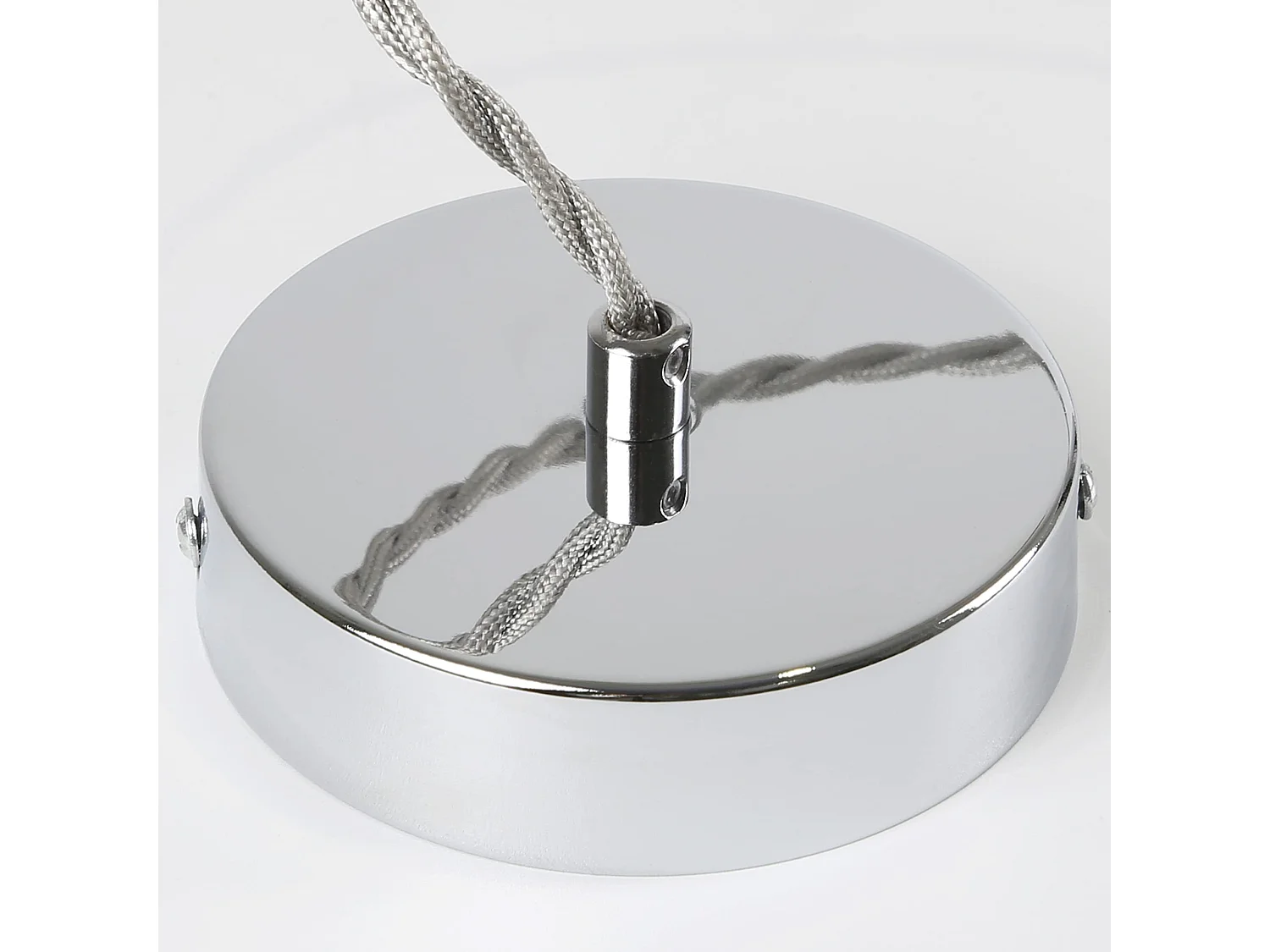 NETTLIFE Suspension Lampe Métal Argent Diam.10cm E27 Vintage Cordon Douille avec Câble 1,3M 1 Ampoule Montage Plafond pour Salle à Manger, Bar, Café