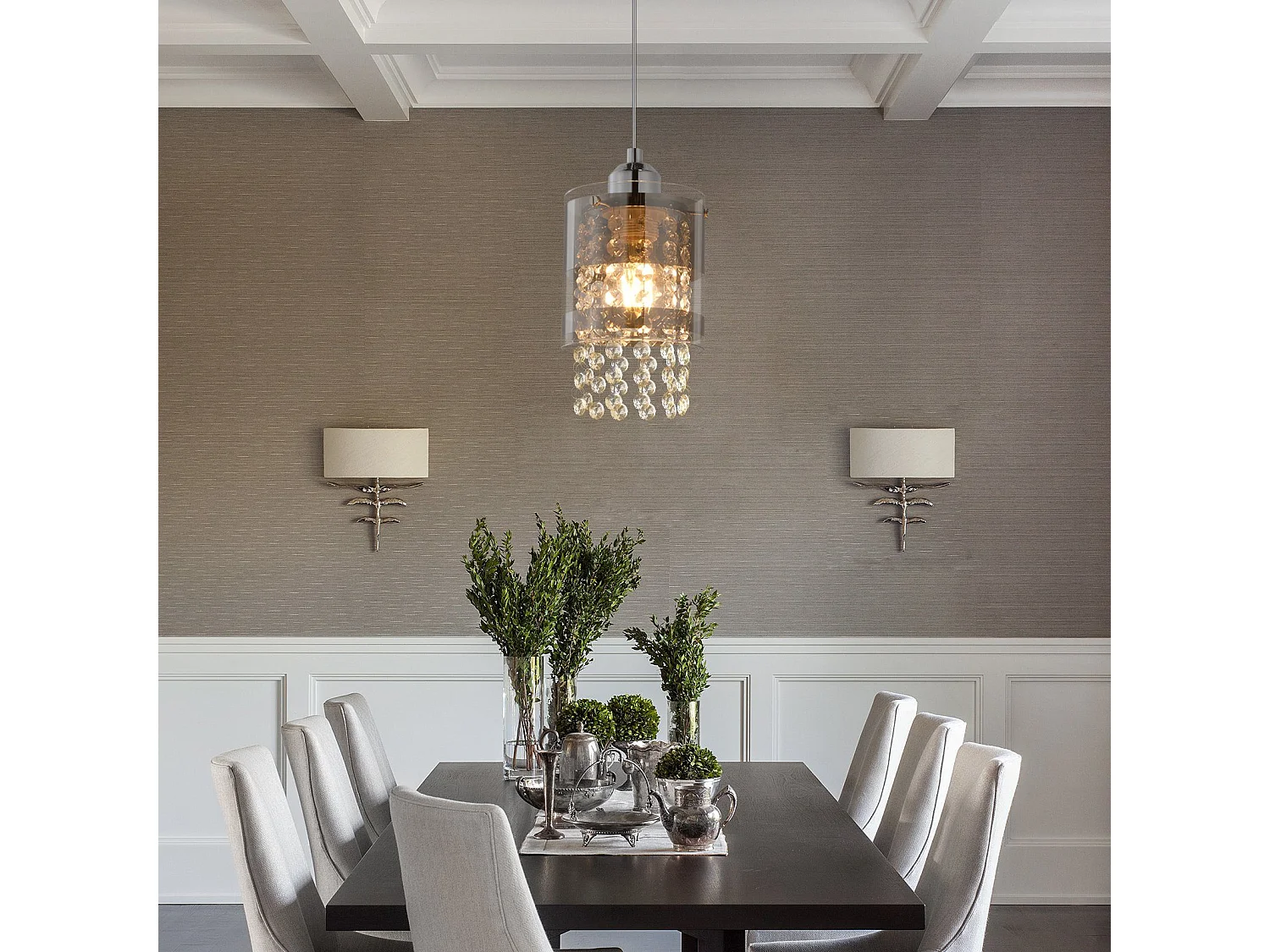 NETTLIFE Hanglamp E27 fitting  eettafel hanglamp 150CM Max in hoogte verstelbaar ontwerp kristallen hanglamp glazen hanglamp